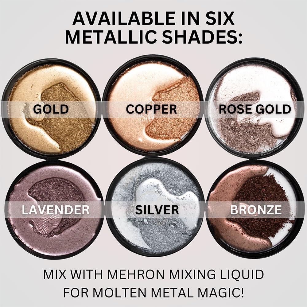 Mehron Makeup Metallic Powder (.17 oz) with Mixing Liquid (1 oz) (COPPER)