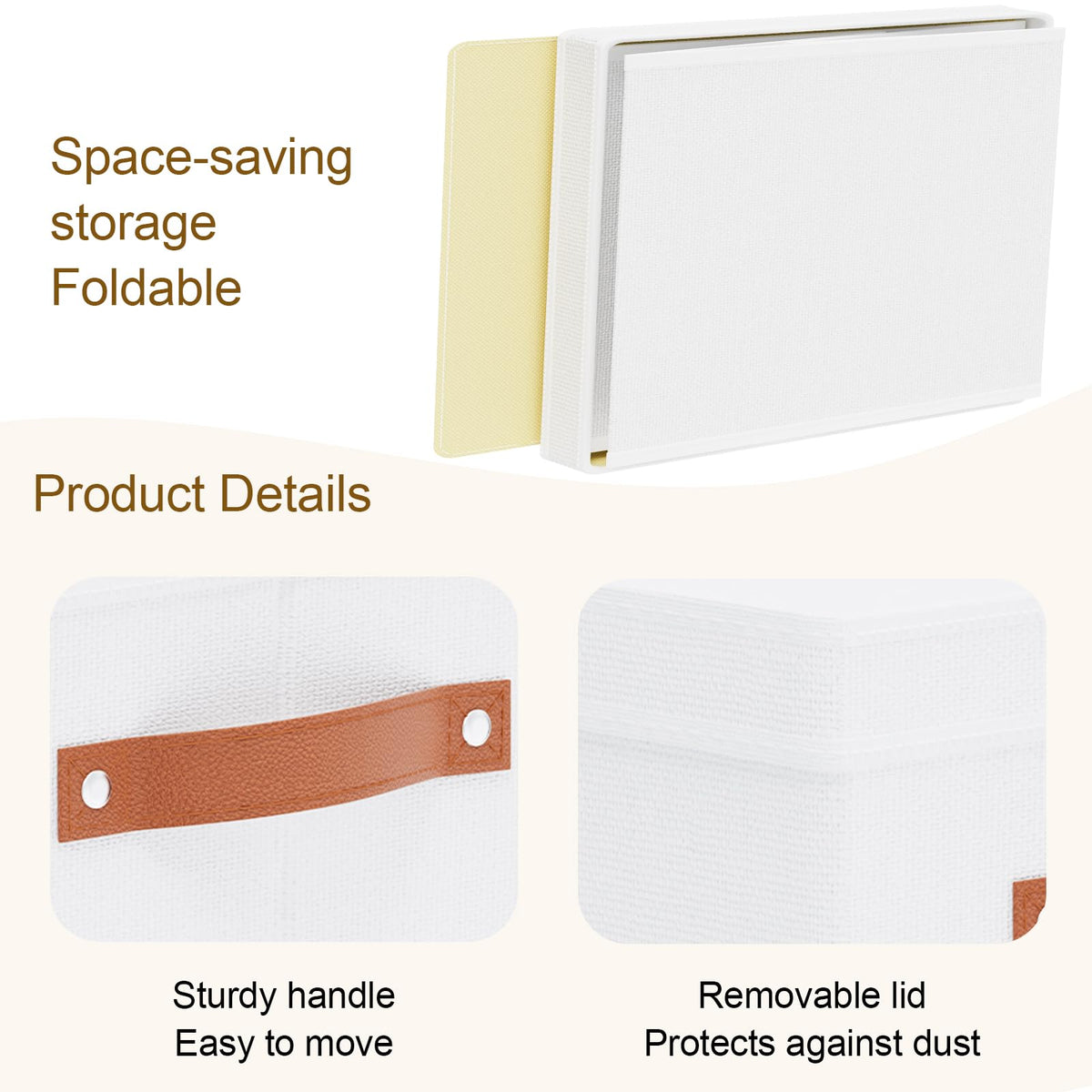 White Foldable Storage Bins