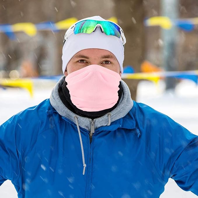 Polar Fleece Neck Warmer - Windproof Winter Neck Gaiter Cold Weather Face Mask For Men Women - 1 Pack