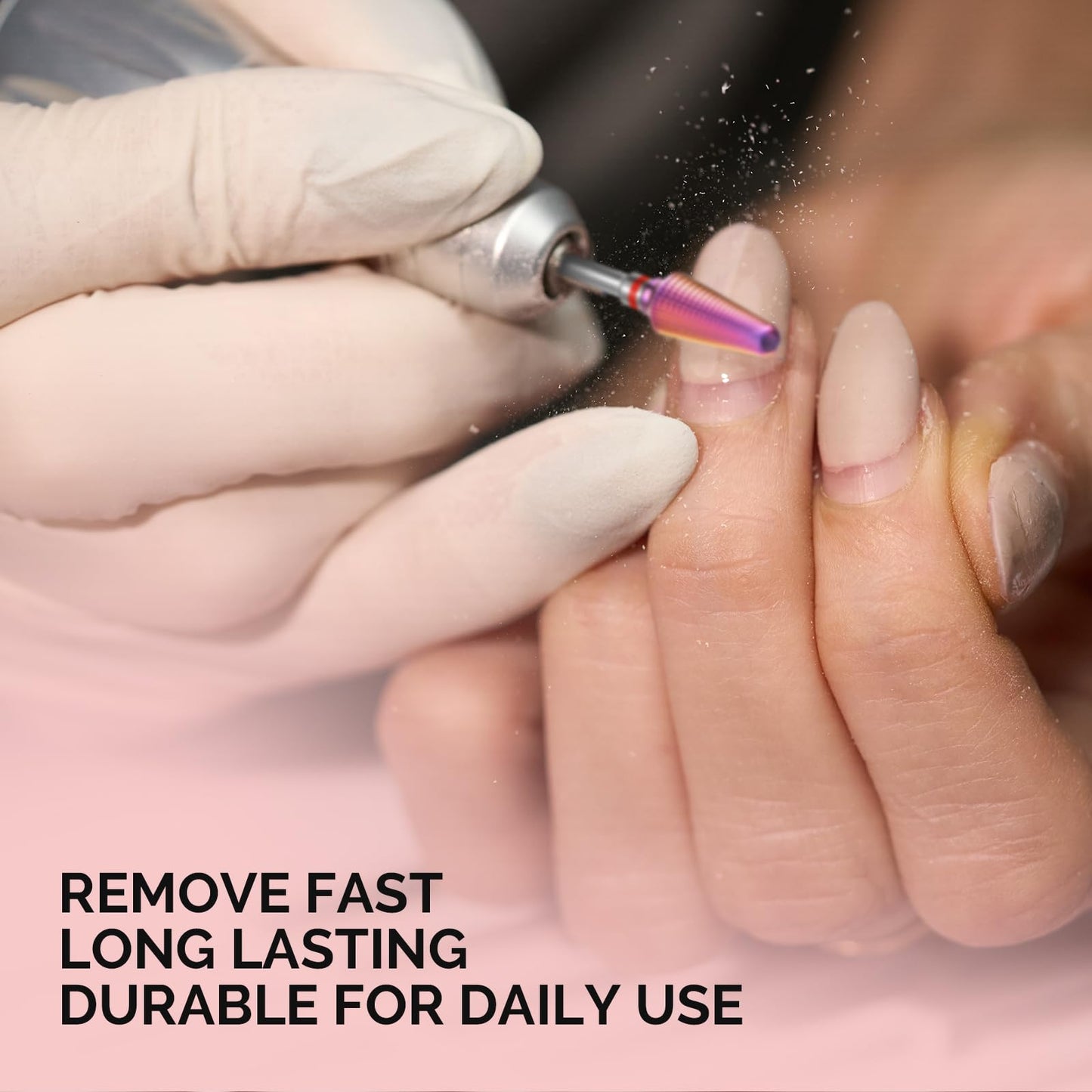 MelodySusie Professional Tornado Nail Drill Bits, 3/32'' Carbide Tungsten Multi-function Bits, Suitable for Manicure Pedicure Cuticle Gel Polishing, Salon Bits, Purple, Series Bit-X, Fine