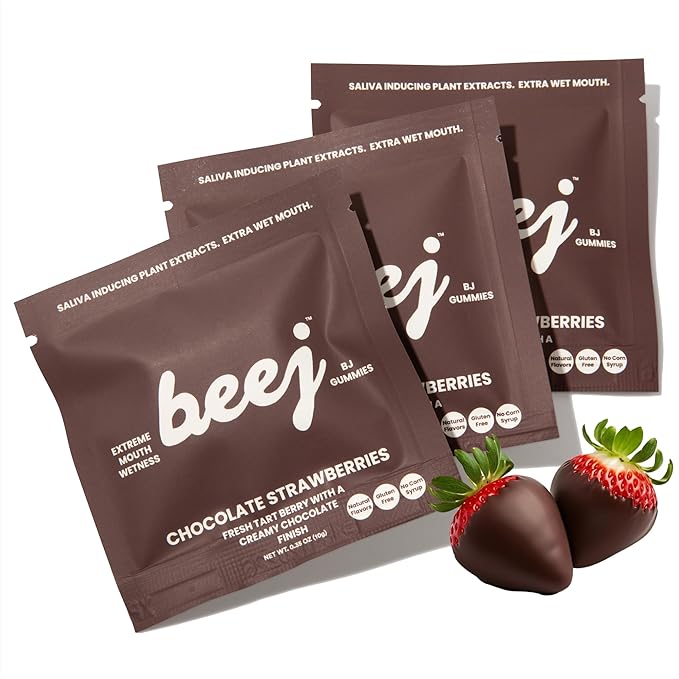 BJ Gummies, by BEEJ. Oral Sex Candy for Couples. Valentines Day Flavor Edition (Chocolate Strawberries)