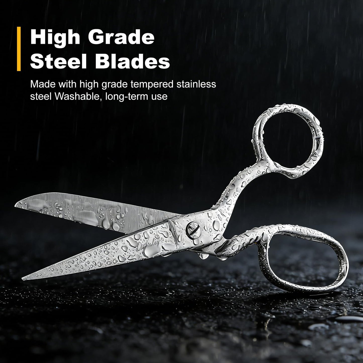 DEKELIY 2 Pack 8" Dressmaker Fabric Scissors, Heavy Duty Stainless Steel Tailor Sewing Shears with Protective Sheath, Multi-Purpose Sharp Fabric Scissors for Cutting Cloth, Thread, and Crafting