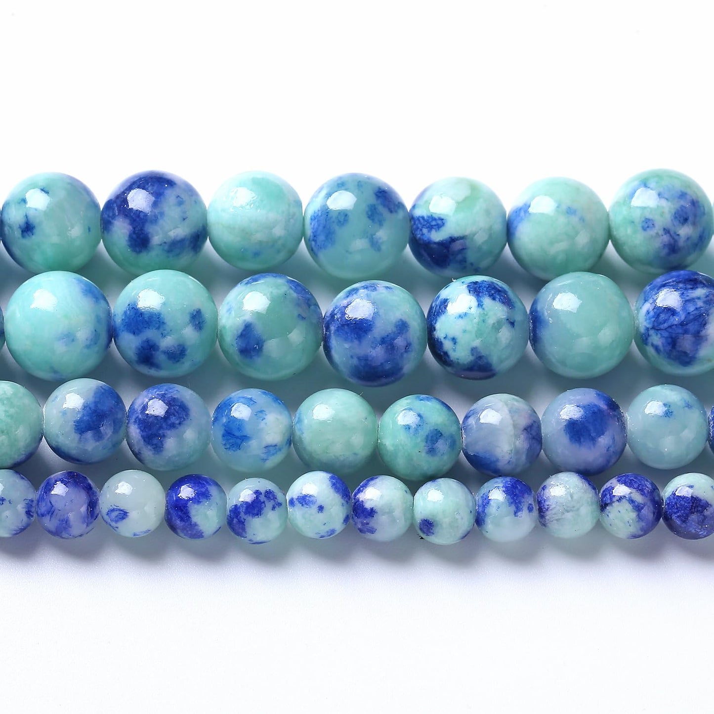 6MM 60PCS Peacock Blue Persian Jade Spacer Loose Beads for Jewelry Making DIY Bracelet Necklace