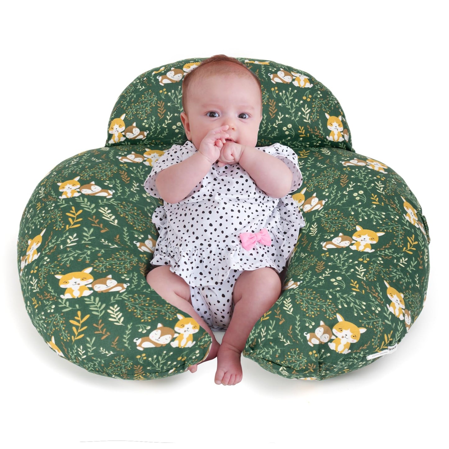 AMASKY Nursing Pillow for Breastfeeding, Animal Patterns Removable Cotton Cover, Support for Mom and Baby, Plus Size Ergonomic Design Breastfeeding Pillows, Machine Washable, Green, Pallet of Product