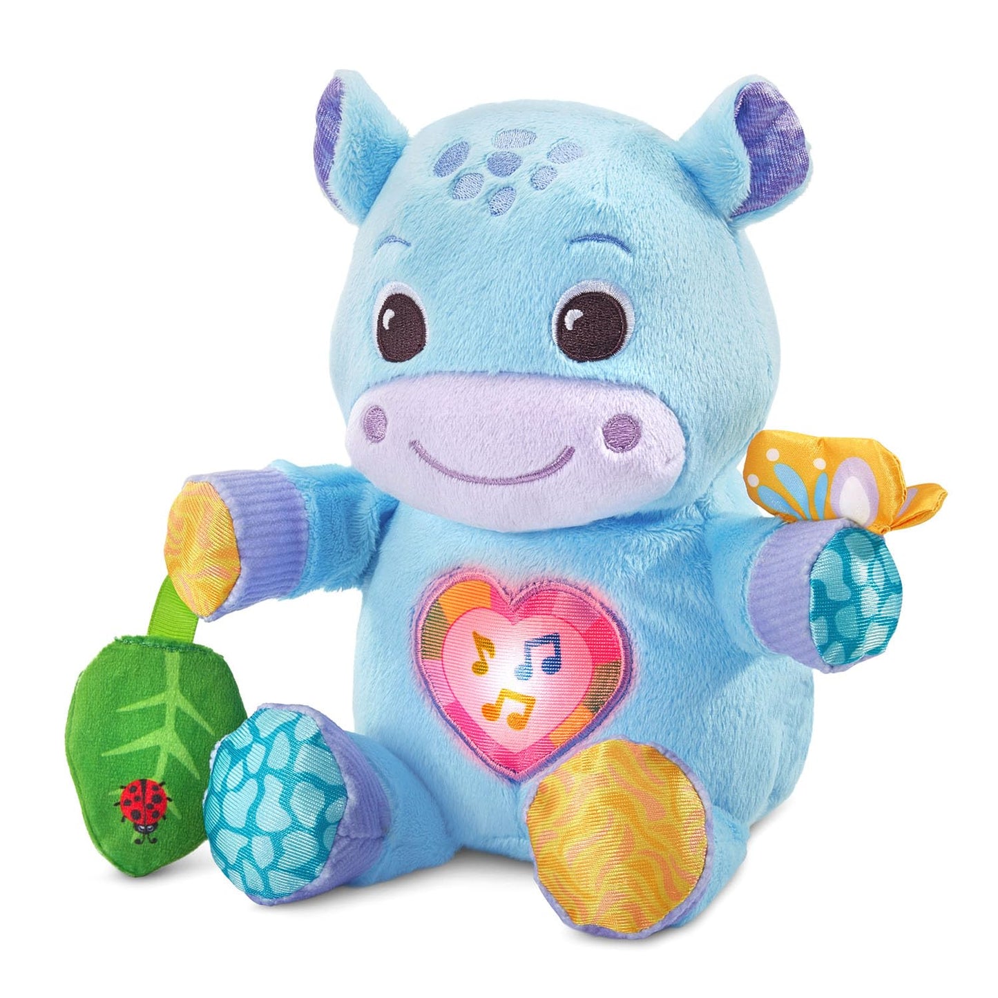 VTech Baby Hug-a-Hippo Musical Plush Toy with Lights and Textures, Blue
