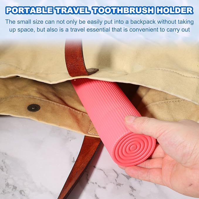 uxcell 2Pcs Travel Toothbrush Case, 7.9x1.2x1.2 Portable Travel Toothbrush Holder with Stripe, Plastic Toothpaste Container for Bathroom, Gym, Business Trip, Camping, Green