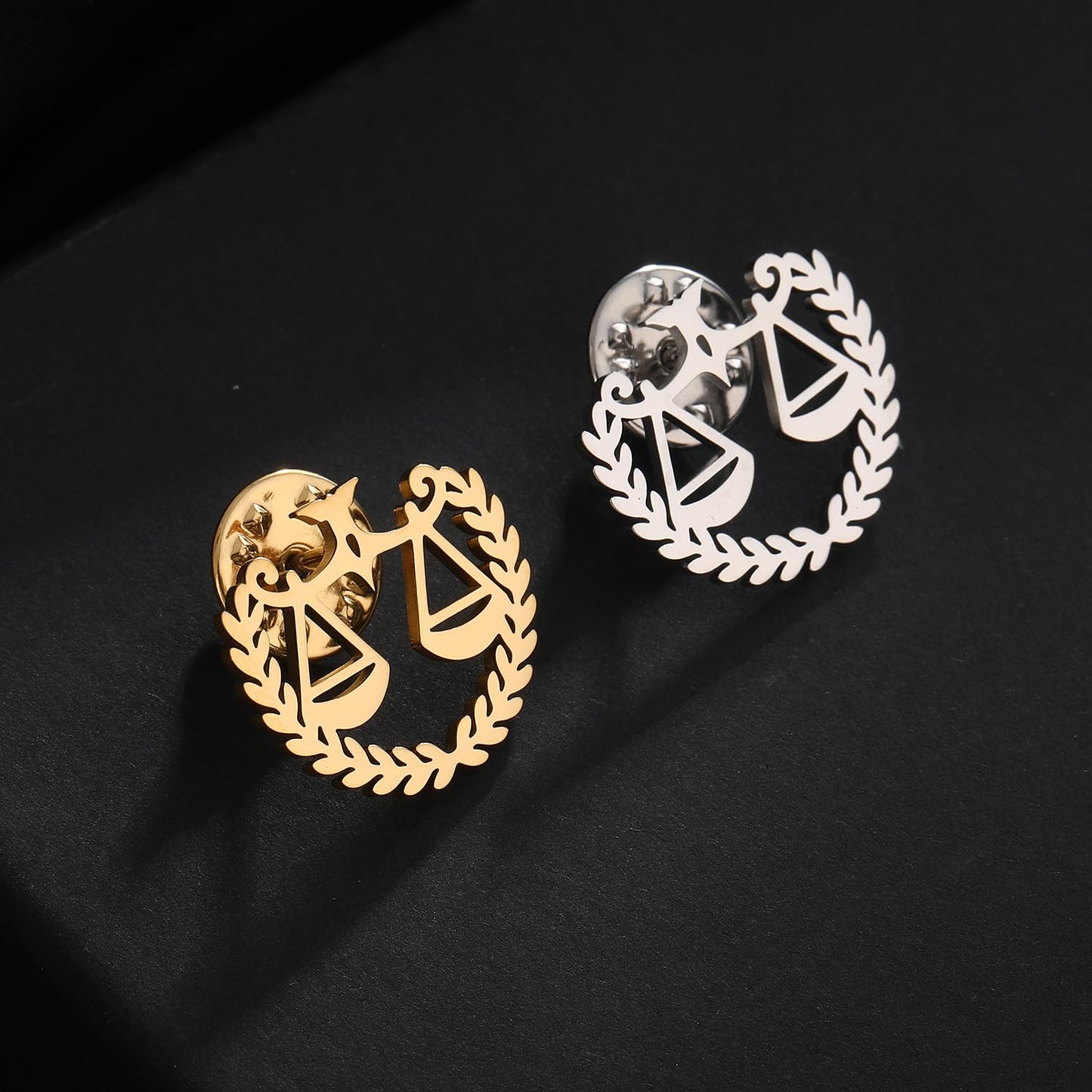 Metal Balance Badges Suit Brooch Libra Scales Brooches For Men (gold 2)