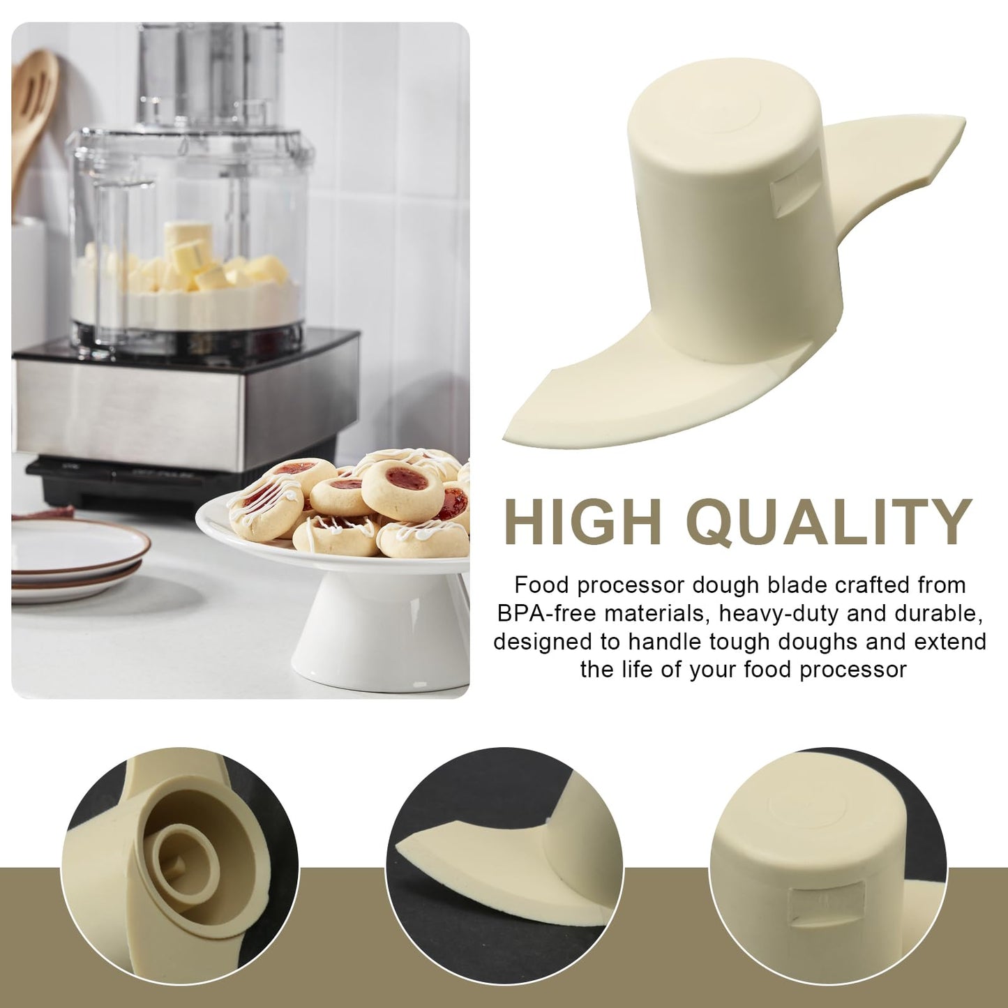 DLC-869TX-1 Fits for Cuisinart Food Processor Replacement Dough Blade, Fits Models DLC-8S, DFP-11, DLC-2011, DLC-3011, EV-11PC6, EV-11PC7, & EV-11PC8 et Food Processor -Designed to Handle Tough Doughs