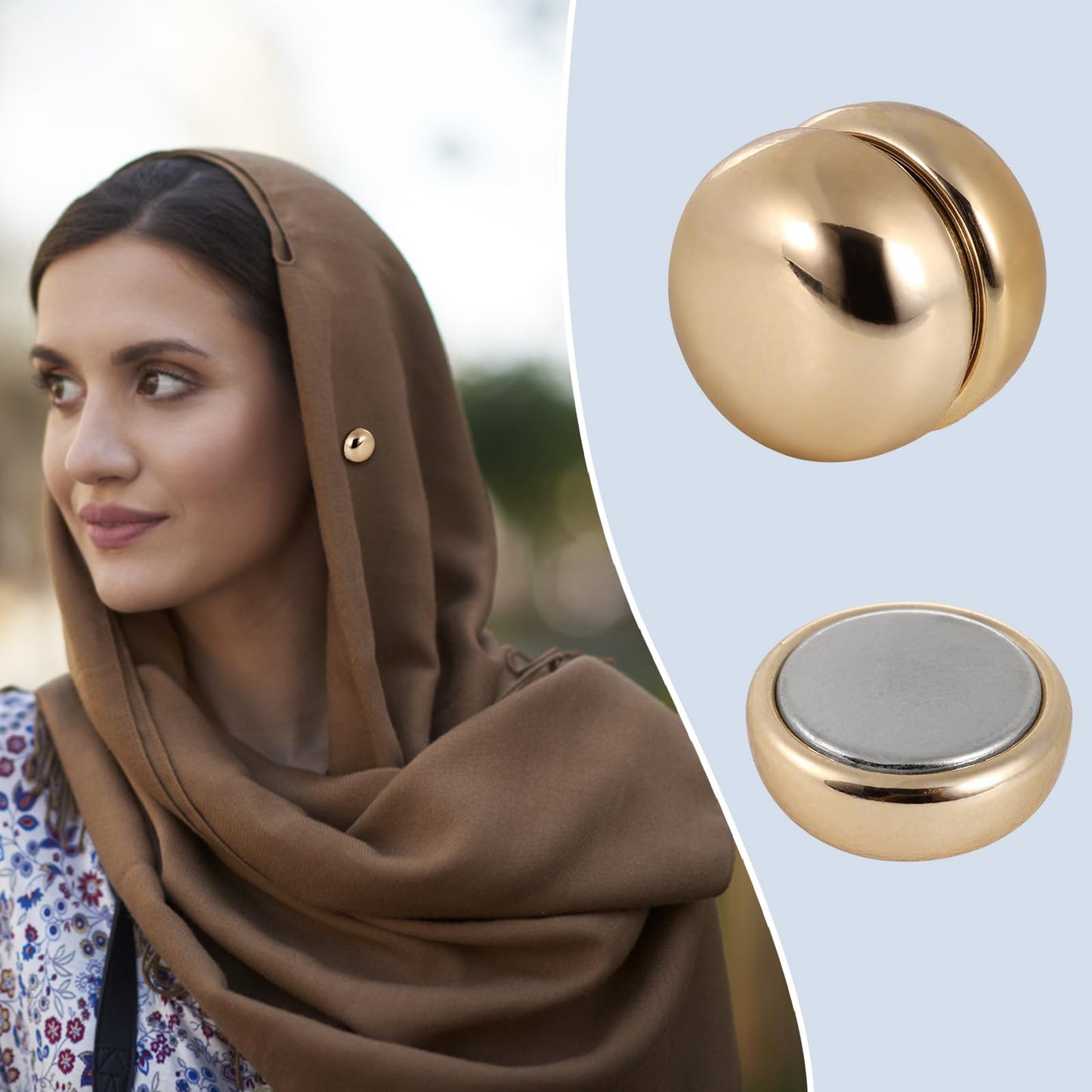 Hijab Magnet Pins for Women, Multi-Use Scarf Magnets Pin for Scarves Shirts Dress and Clothes