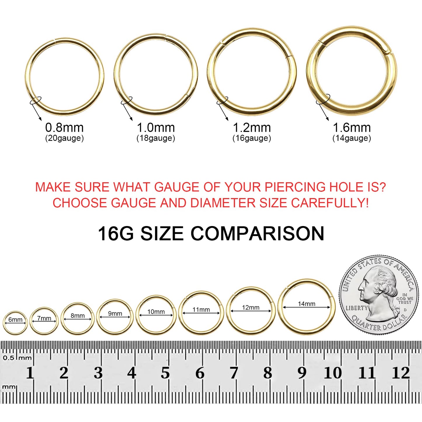 arvinpiercing BOGKU G23 Titanium Hinged Nose Rings Hoop 16 Gauge 8mm Nose Septum Clicker Segment Rings Cartilage Conch Tragus Helix Hoop Rook Pink Earrings