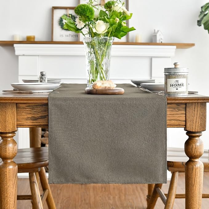 Artoid Mode Coffee Brown Table Runner, Seasonal Fall Washable Kitchen Dining Table Decoration for Home Party Decor 13x60 Inch