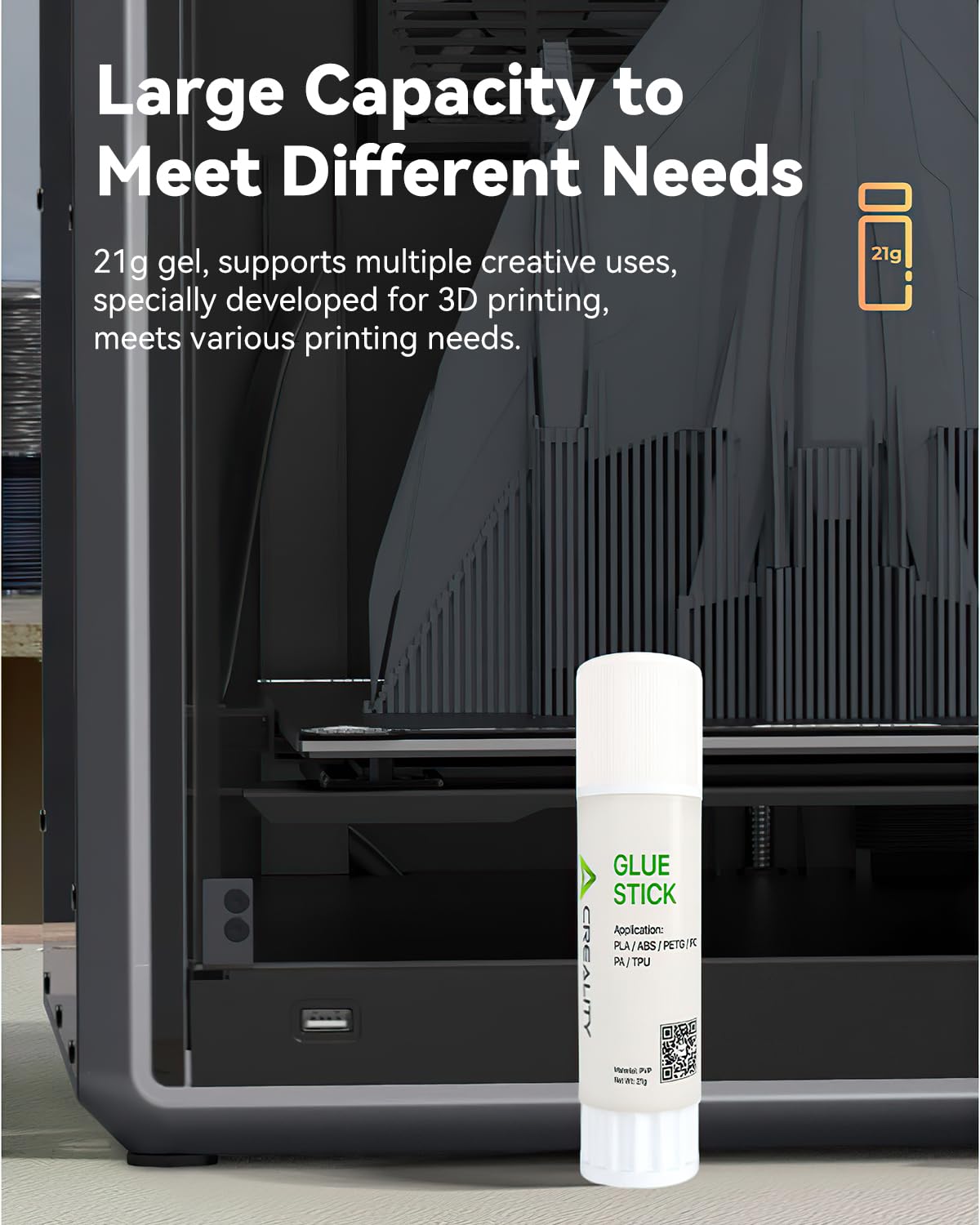 Creality 3D Printer Glue Sticks PVP Solid Glue Sticks for 3D Printing Hot Bed Build Plate, Enhanced Adhesion Reduces Warping for Filament, 3D Printer Adhesive for PLA/ABS/PETG/PC/PA/TPU, 4 Pack