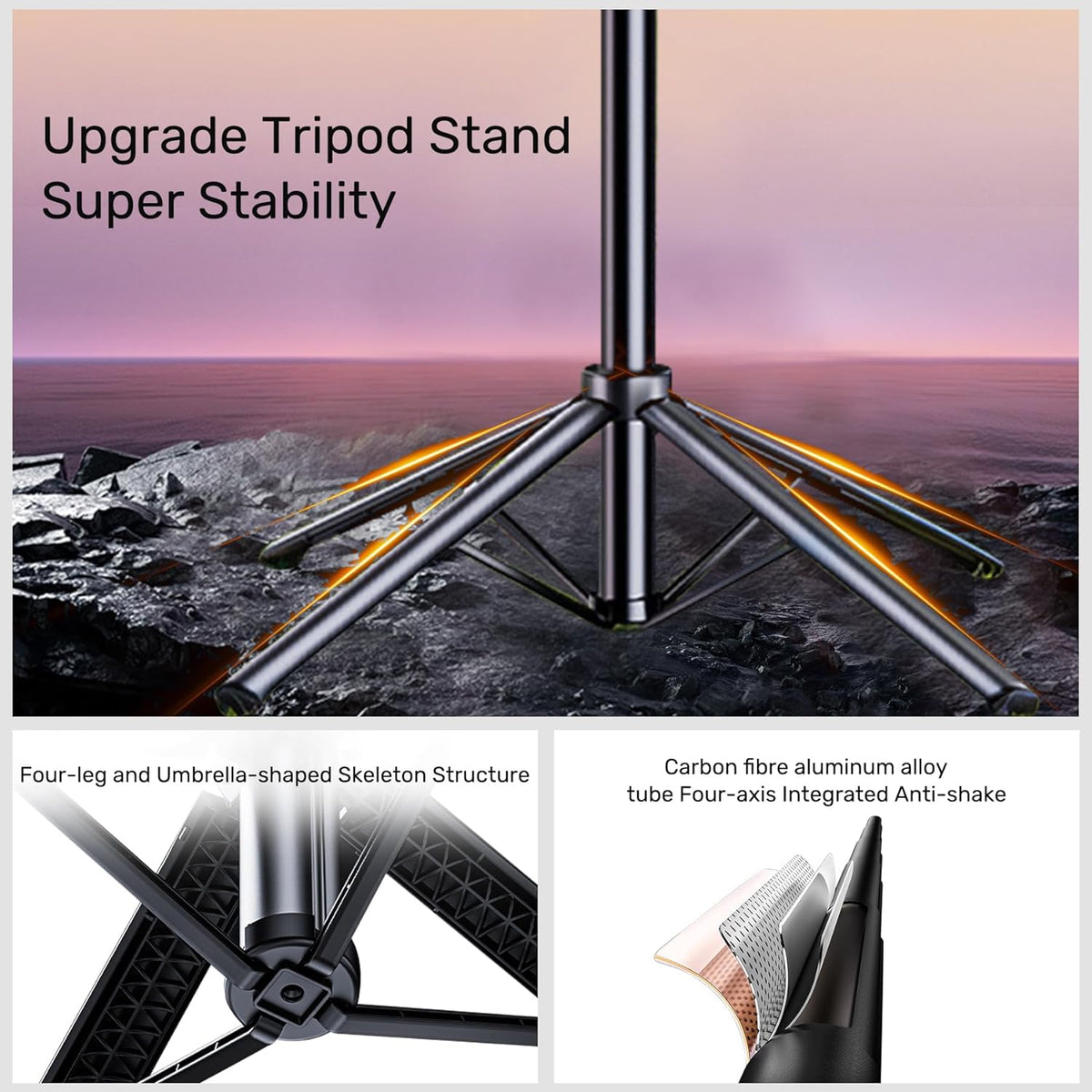 Auto Face Tracking Selfie Stick Tripod for iPhone with Light,360 Rotation That Follows Your Movement,70" Phone Camera Tripod Stand with Remote for Content Creator Vlog Live Stream Video Recording