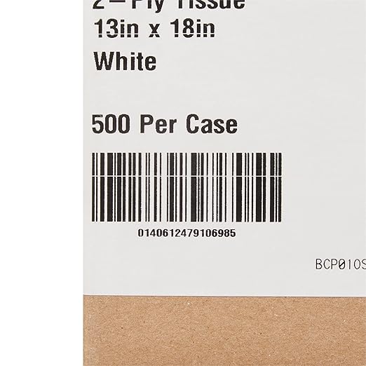 McKesson Disposable Towels [Pack of 500] for Dental Bibs, Nails, Tattoo, Dentist, Medical - 13 x 18 in, 2-Ply Tissue, Waffle Embossed, White