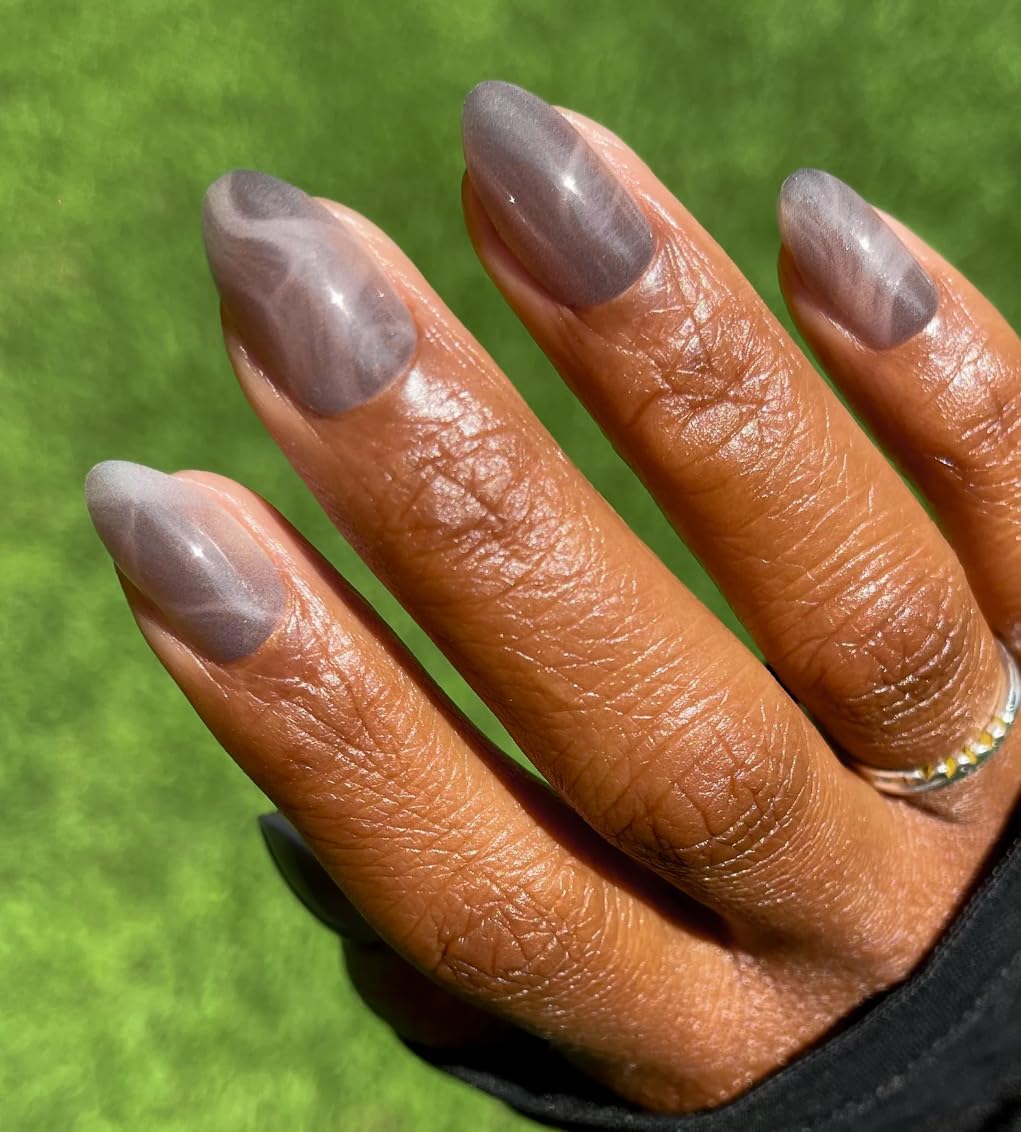 Olive & June Instant Mani Medium Almond Press-On Nails, Smoke Signals, 42 Pieces