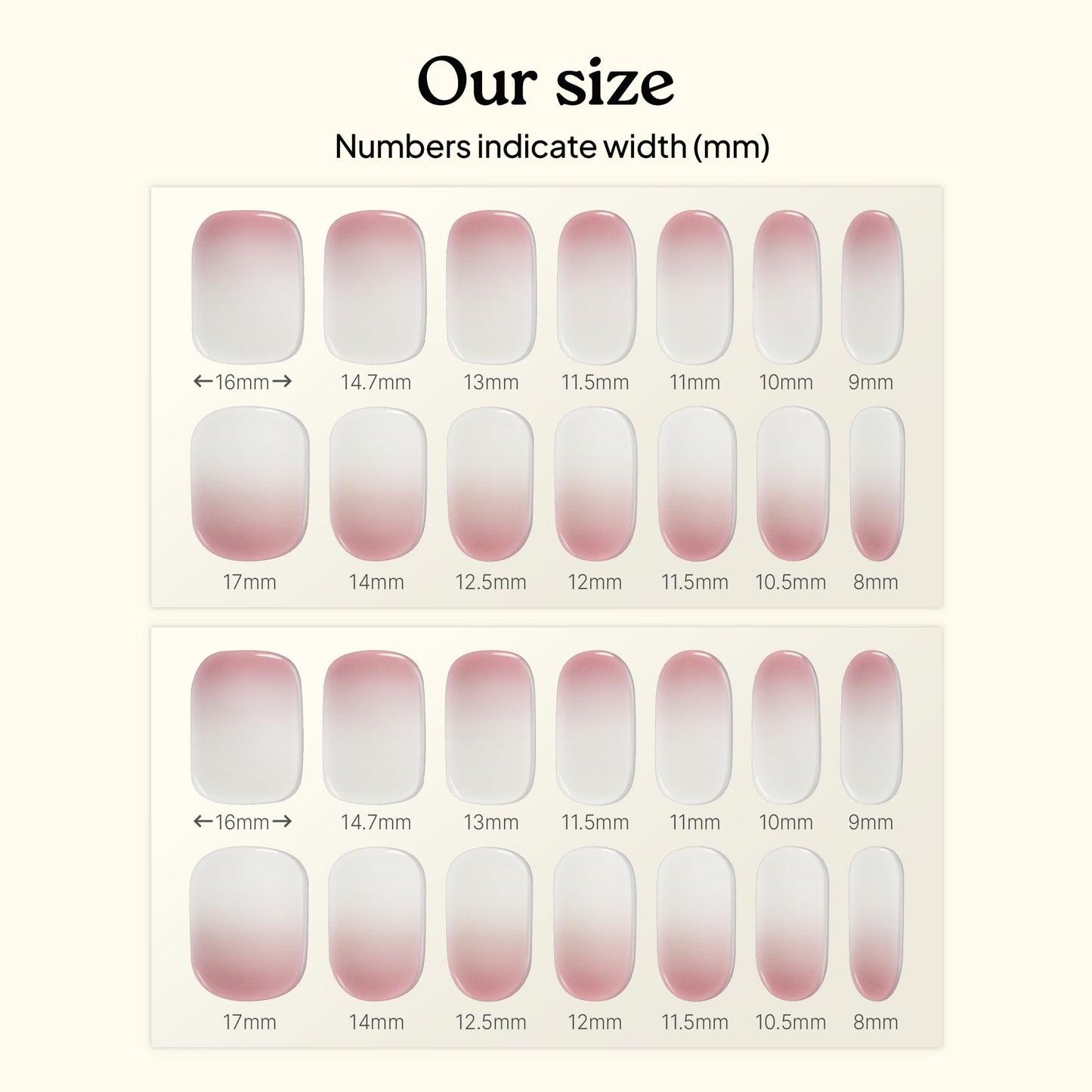 Heyhae Semi Cured Gel Nail Strips | No LED Lamp Needed |Pink, Ombre | Easy Apply & Remove, Salon Quality | Includes 28 Strips, 2 Prep Pads, Nail File & Wooden Stick - Hey, Simply You