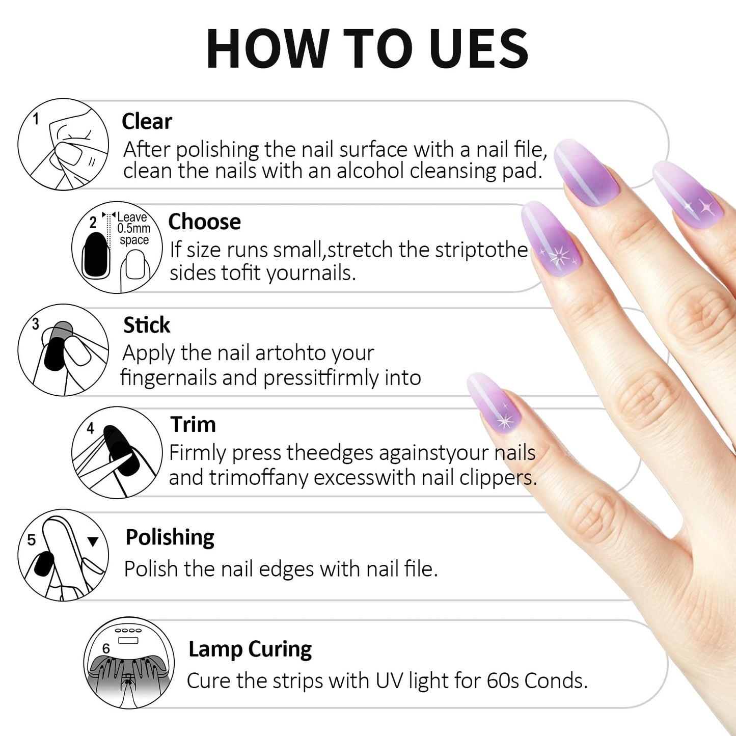 Semi Cured Gel Nail Strips -Bright Pink -Stylish Nail Wraps, No UV Light Needed, Effortless Application & Removal, Salon Quality, Includes 16 Wraps, 1 Prep Pad, Wooden Stick & Nail File
