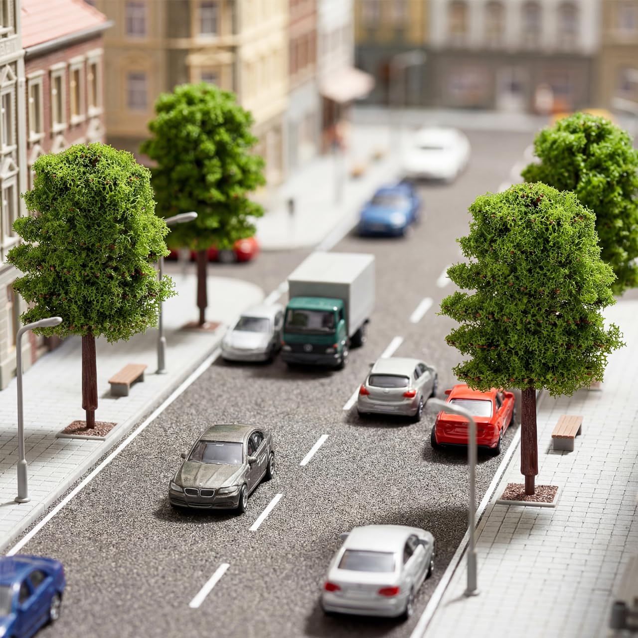 SHINEOFI 20Pcs Model Trees for Diorama, Miniature Plastic Trees for Crafts, Architecture Scenery, Train Railway Landscape, Mixed Green Fake Mini Figurines for Projects