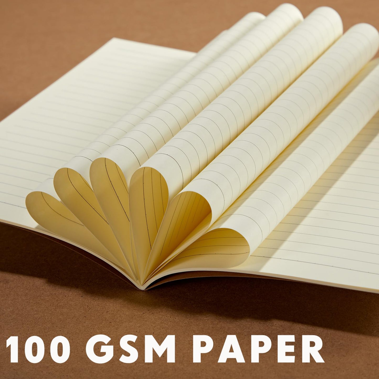 Mimorou 100 Pcs Journals Notebooks Bulk - Kraft Softcover A5 Small Notebooks 5.5 Inch x 8.3 Inch Notepads with 60 Page 30 Sheet for Writing Sketch Travel Office Supplies(Dark Brown,Lined)