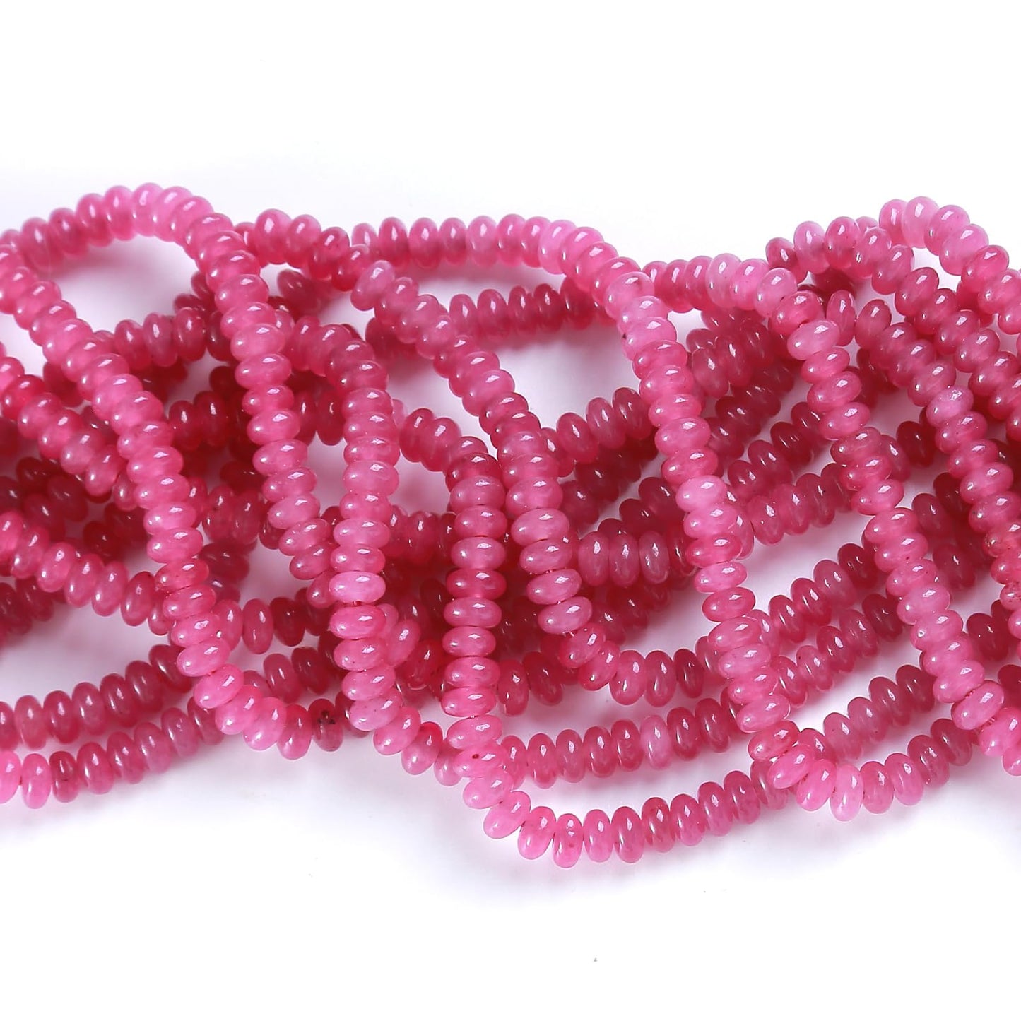 150PCS 2x4mm Natural Purple Red Jades Stone Rondelle Beads Abacus Disk Stone Beads Round Loose Spacer Gemstone for DIY Bracelet Necklace Jewelry Making