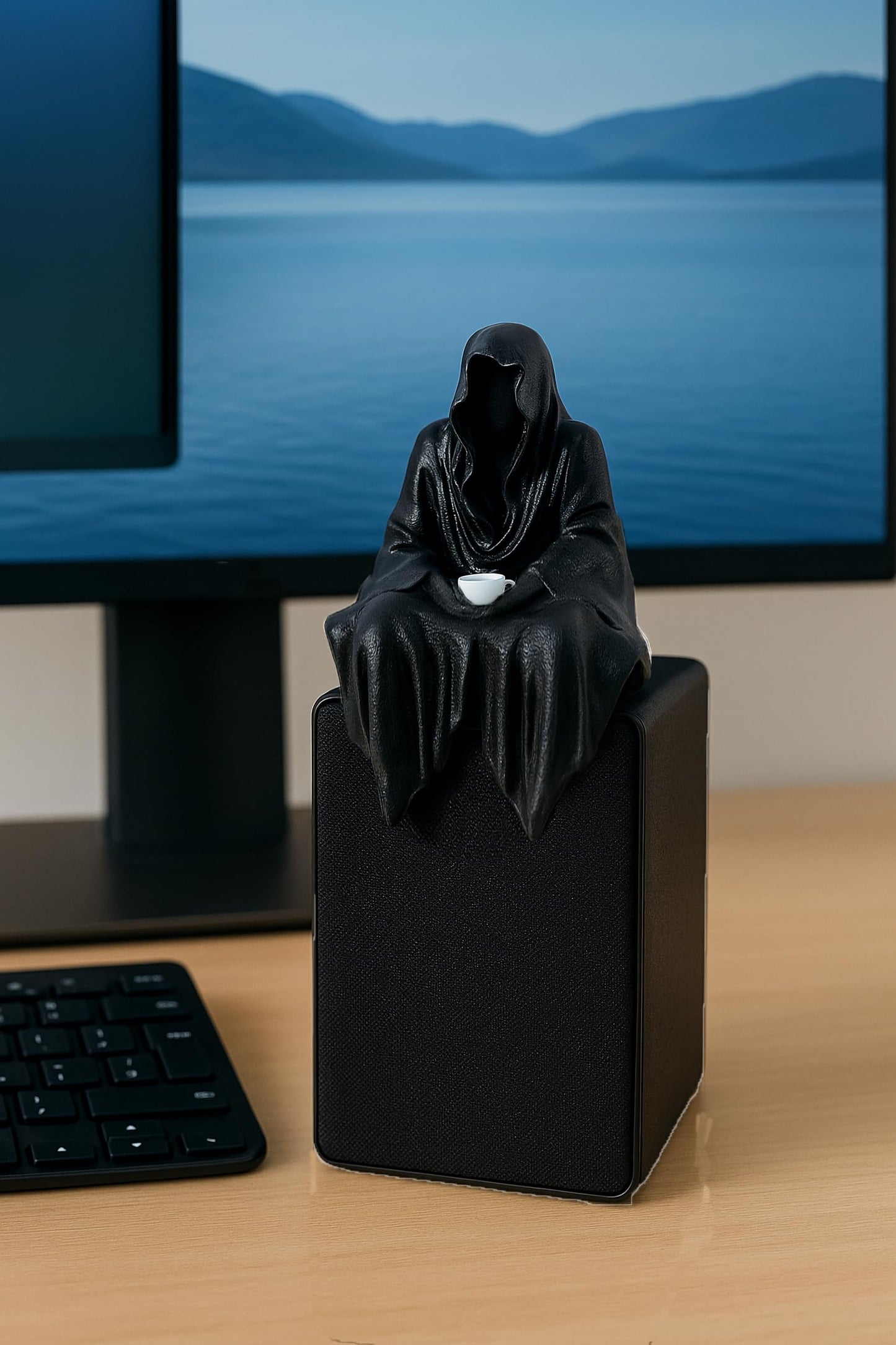 Grim Reaper Witch Statue Bookshelf Decor – Suriel Horror Figurine for Halloween & Gothic Home