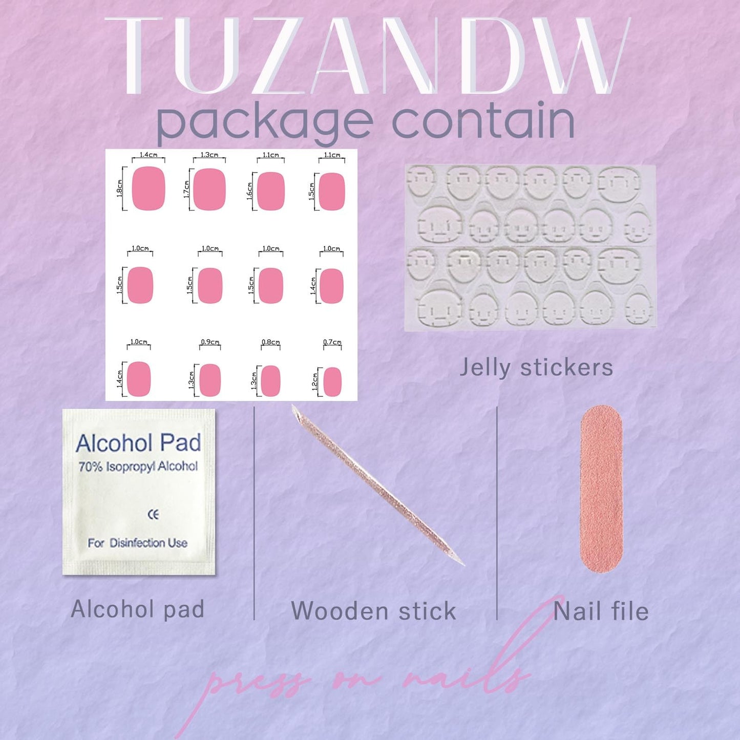French Tip Press on Nails Short Square Fake Nails with Polka Dots Flower Designs Cute Nails Press ons Pink Brown White Glue on Nails Spring False Nails Summer Stick on Nails for Women 24Pcs