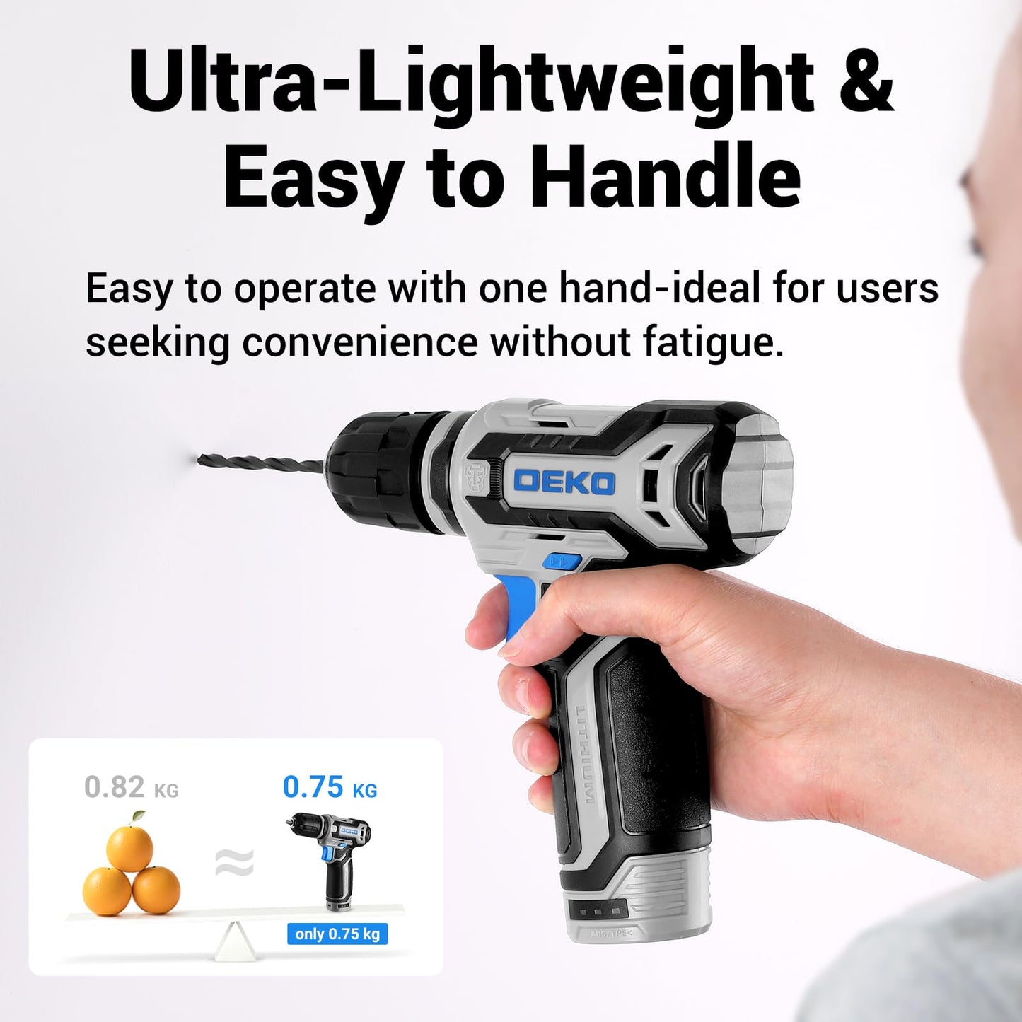 Tool Set: Tool Kit with 12V Cordless Drill, Hand Toolbox with storage case, Mechanic Tool set for Home Repairs, Blue
