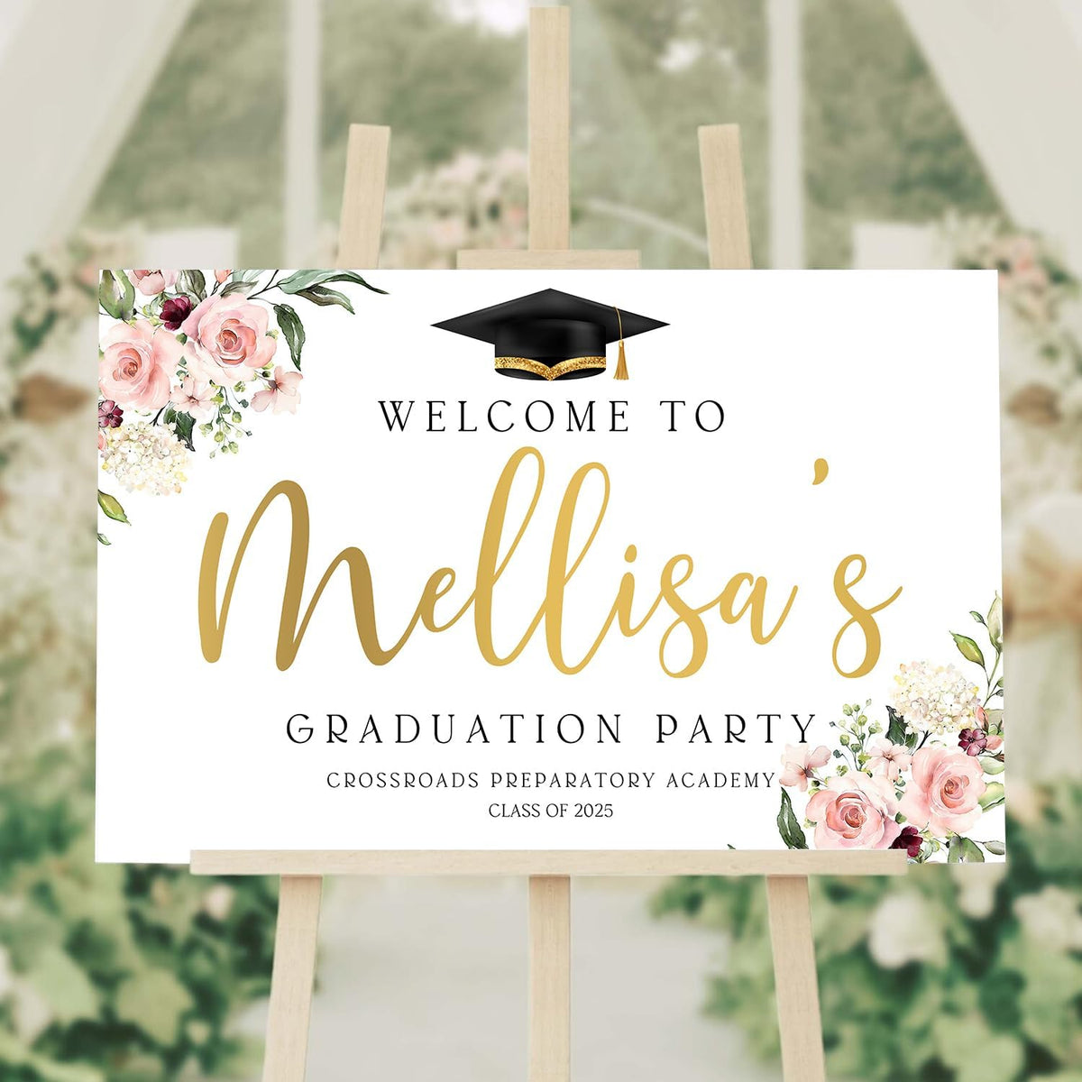 Welcome To The Graduation Celebration Sign, Modern Minimalist Graduation Party Welcome Sign, Class of 2025 Sign, Senior High School College Grad Party Decor