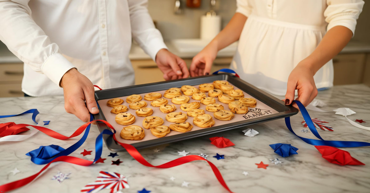 BAASK-IT Silicone Baking Mats Set – 3 Pcs, Non-Stick Reusable, Parchment-Free Oven liners (18" x 13" + 15" x 10")