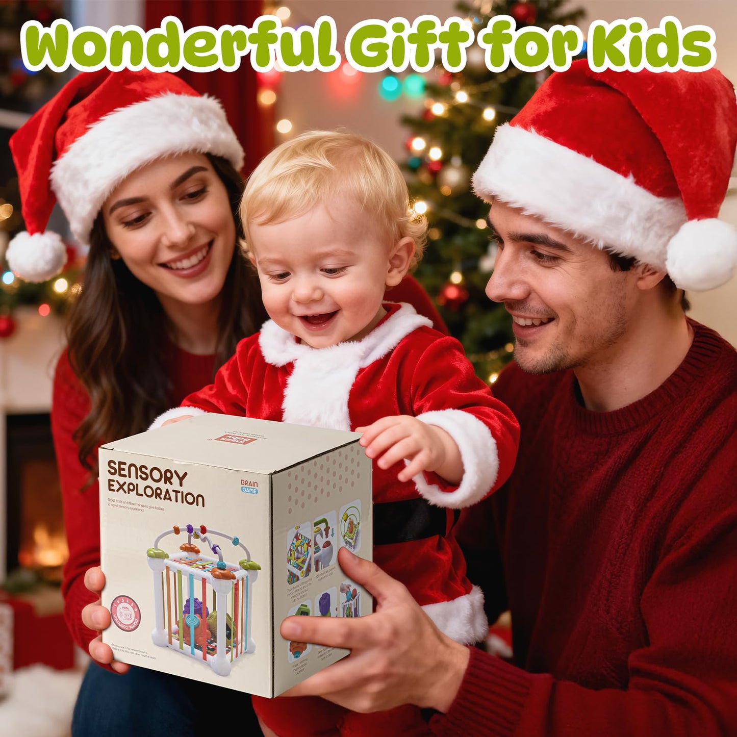 Aprilwolf Montessori Sensory Cube for Toddlers 18 Months + | Educational Activity Center with Elastic Sides | Baby Learning Toys, Wonderful Gift for Birthday Boys & Girls