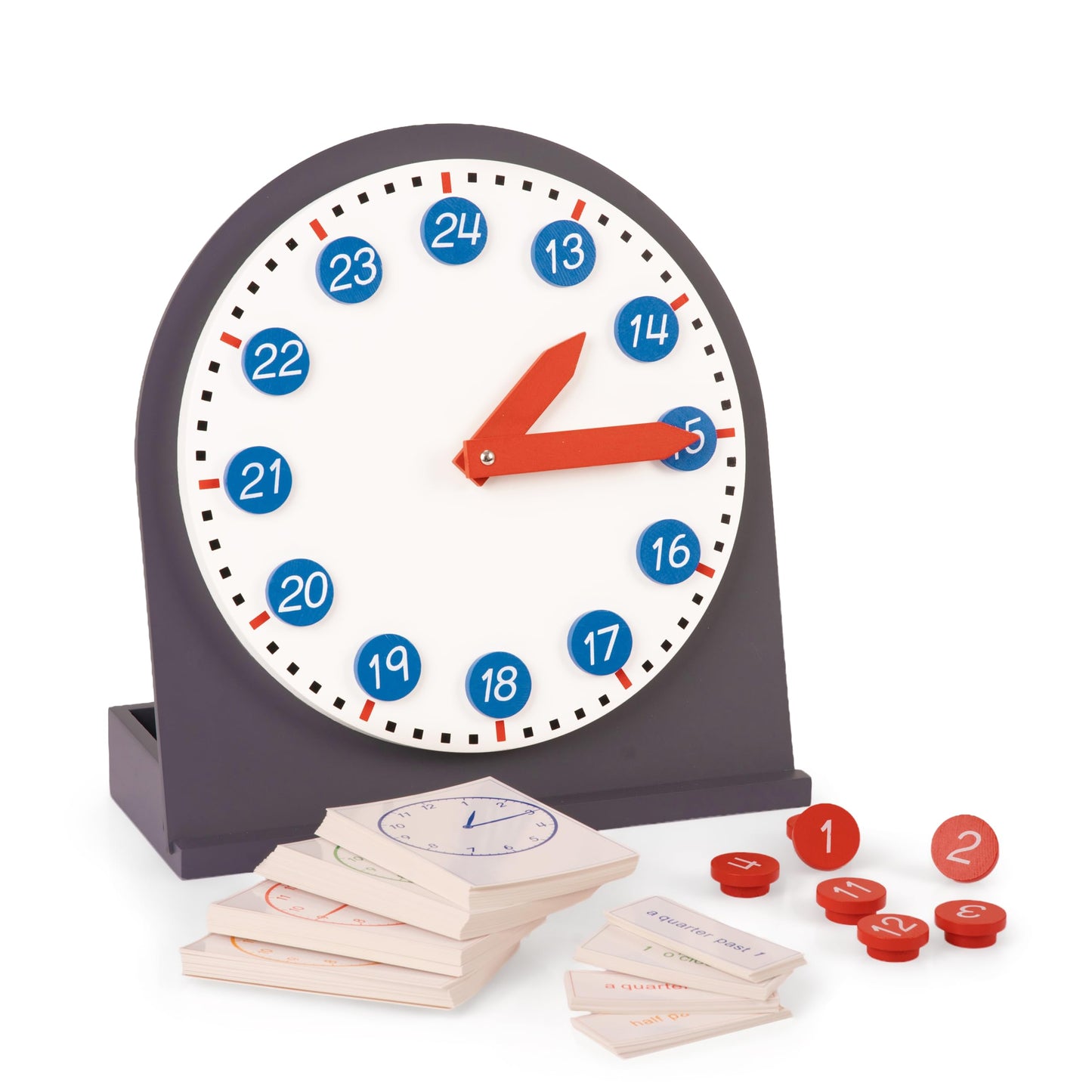 penepico Premium Montessori Learning Clock- 12-inch Solid Beechwood Teaching Clock with Movable Hands & Numbers, Math & Sensory Toys for Kids Ages 3-8+, Homeschool & Classroom Materials (3.85 lbs)