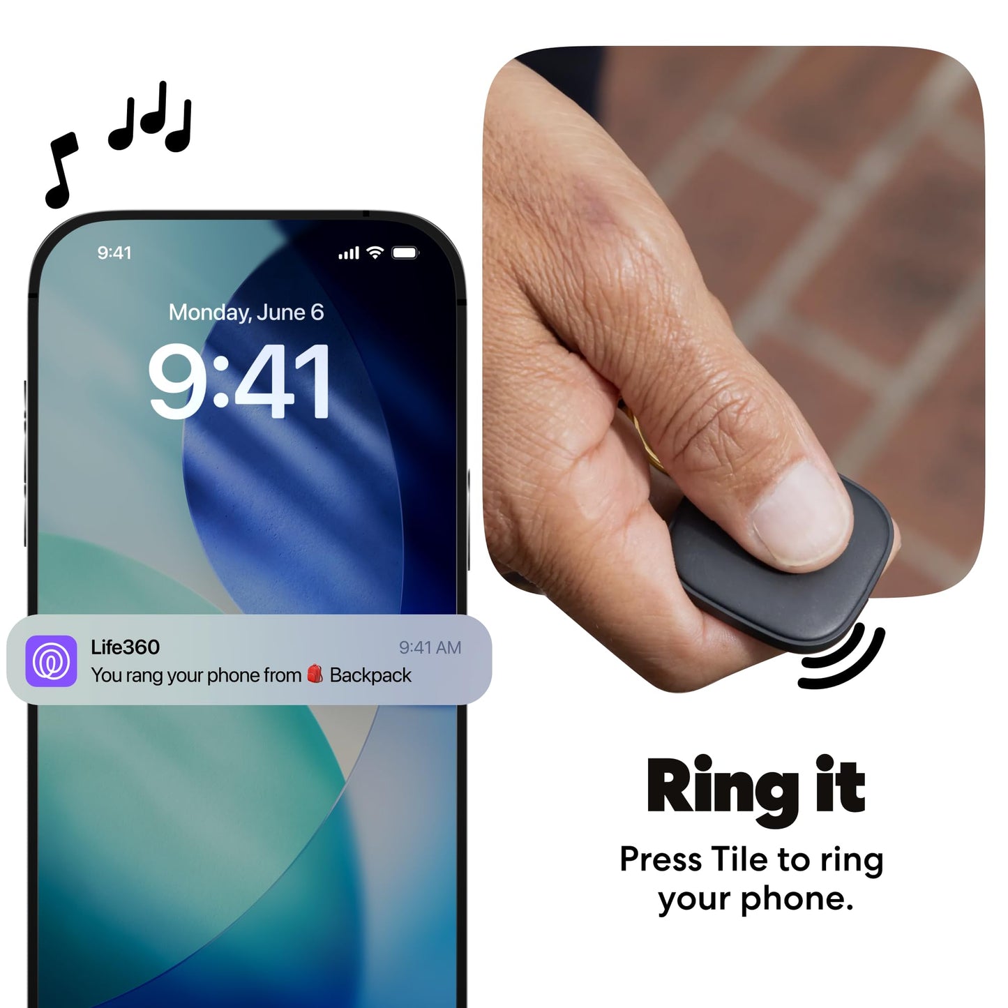 Life360 Tile - Bluetooth Tracker, Keys Finder and Item Locator for Keys, Bags and More. Phone Finder. Both iOS and Android Compatible. 2-Pack (Black/White)