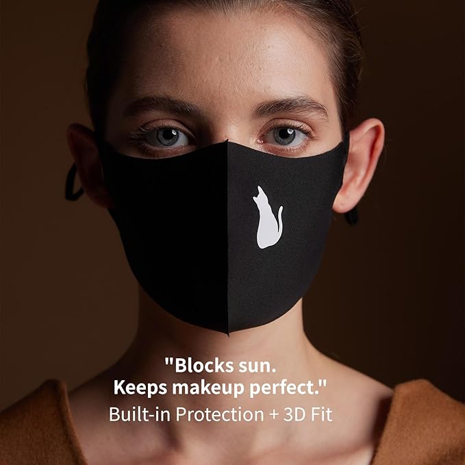 BBN Reusable Sunscreen Cloth Face Mask: 3-Pack Washable Cover for Summer Outdoor Use - Adjustable for Women & Teens