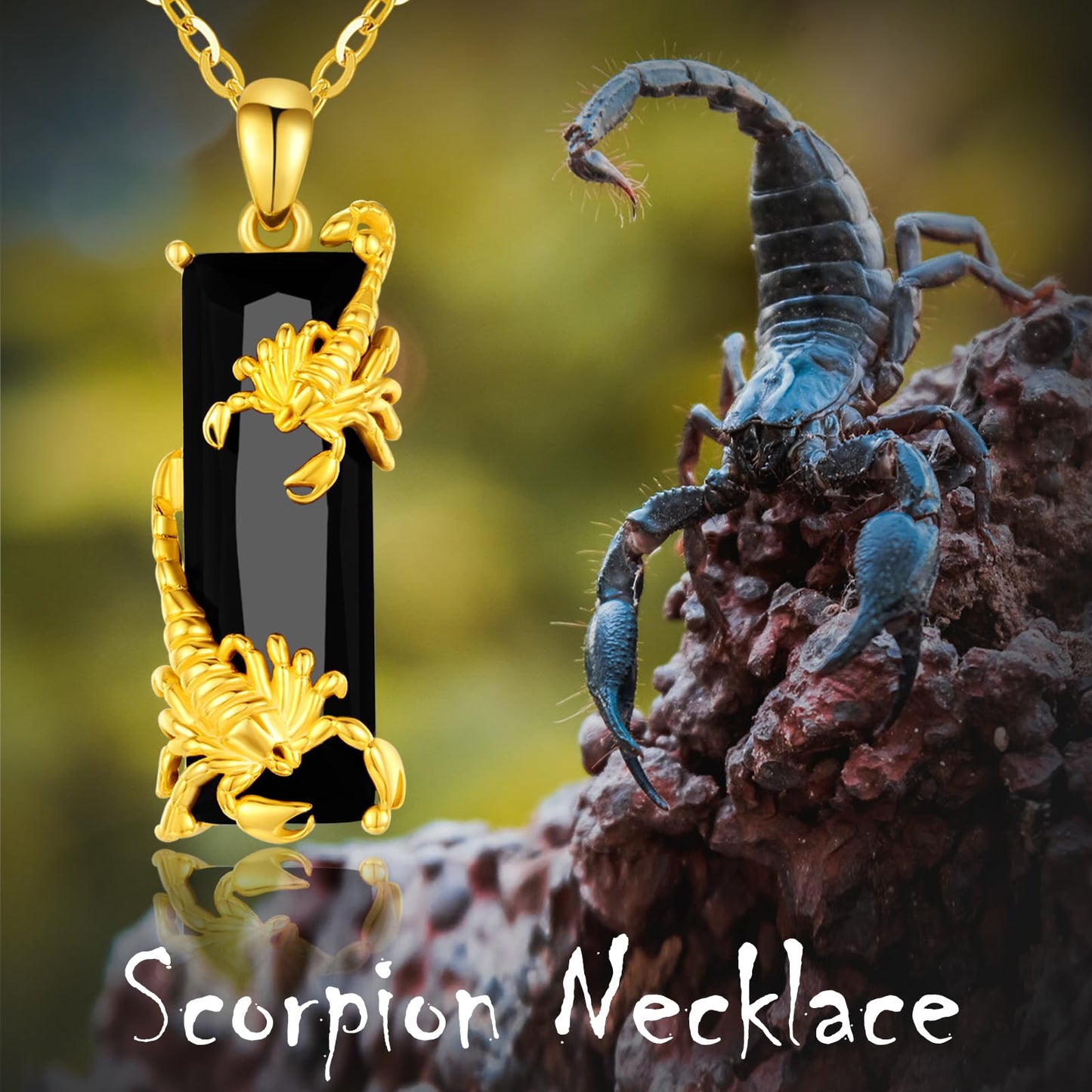 AENEAS Scorpion Necklace for Women Men Sterling Silver 24K Gold Plated Scorpio Zodiac Constellation Pendant Crystal Animal Cool Jewelry with Gift Packaging