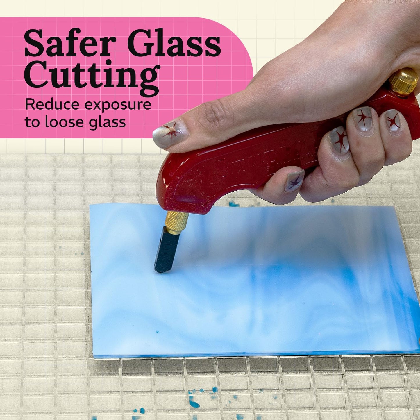 Stained Glass Cutting Mat for Crafting, 11.5 X 11.5 Modular Grid Shard Catcher for Stained Glass Supplies and Tools, Small Glass Cutting Board for a Safe, Clean Workspace