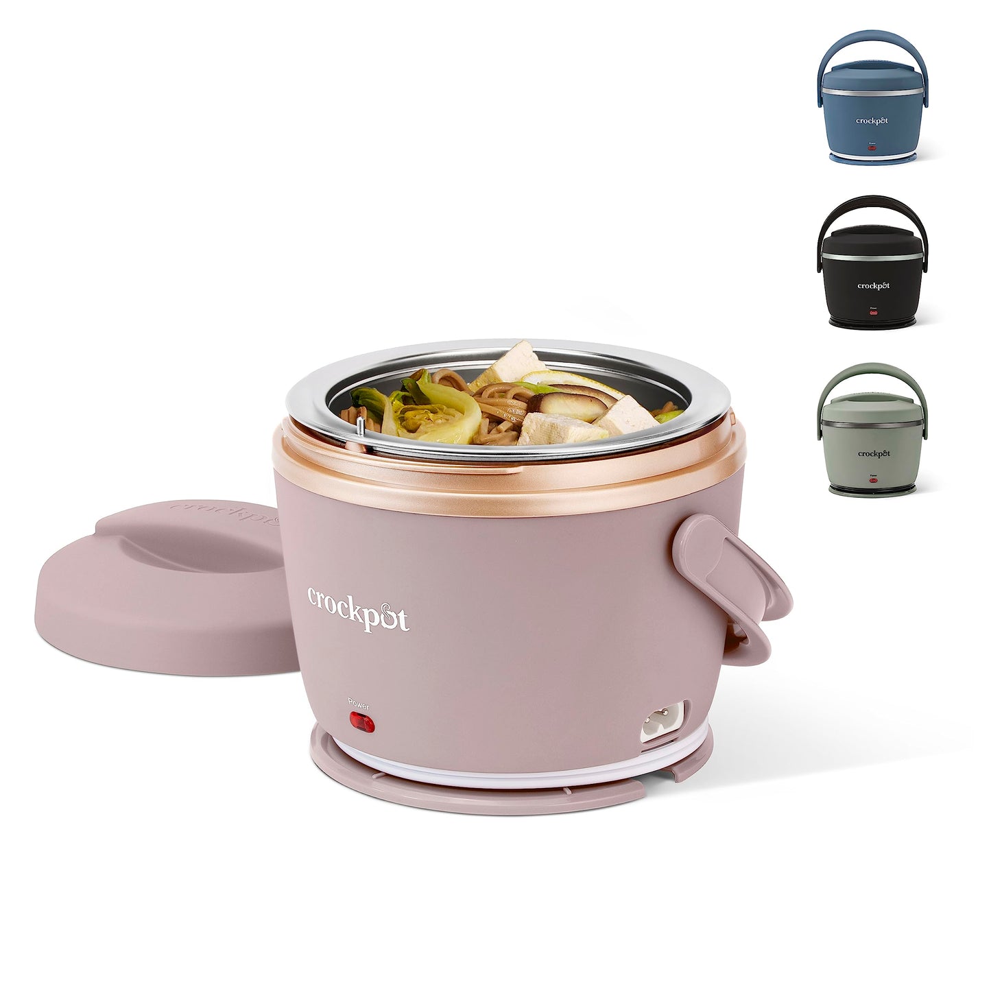 Crock-Pot 20oz Portable Electric Food Warmer, Personal Lunch Box Keeps Food Spill-Free & Warm, Ideal for Travel, Work, School, Car, On-the-Go, Dishwasher-Safe, Giftable, Blush Pink