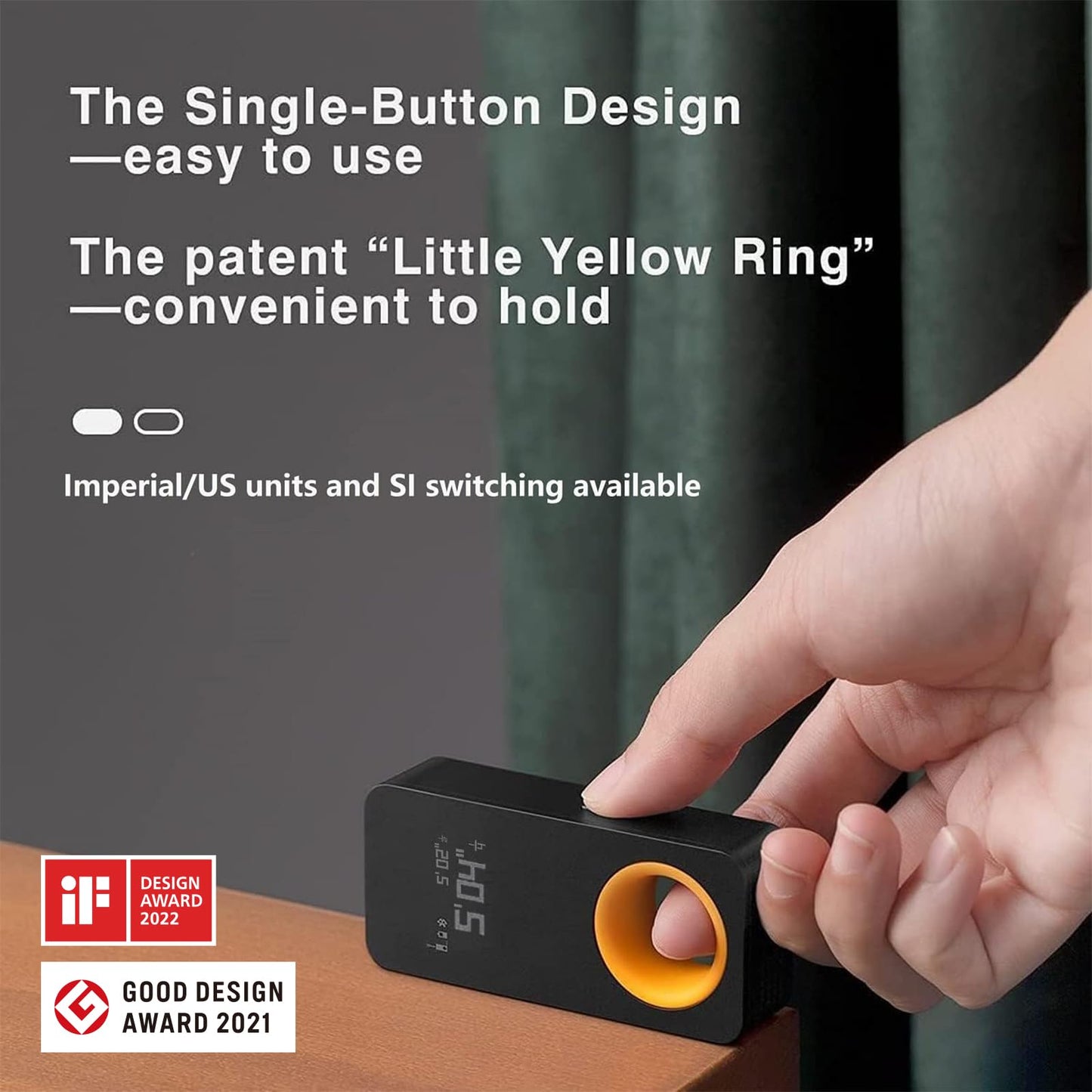 HOTO Laser Measuring Tool, Pocket-Size 98Ft Laser Tape Measure ±2mm Accuracy, USB-C Rechargeable, OLED Display, Ft/M/in Unit, Real-time Data Sync, Gifts for Men Women Mom Dad, Cool Gadgets & Home Use