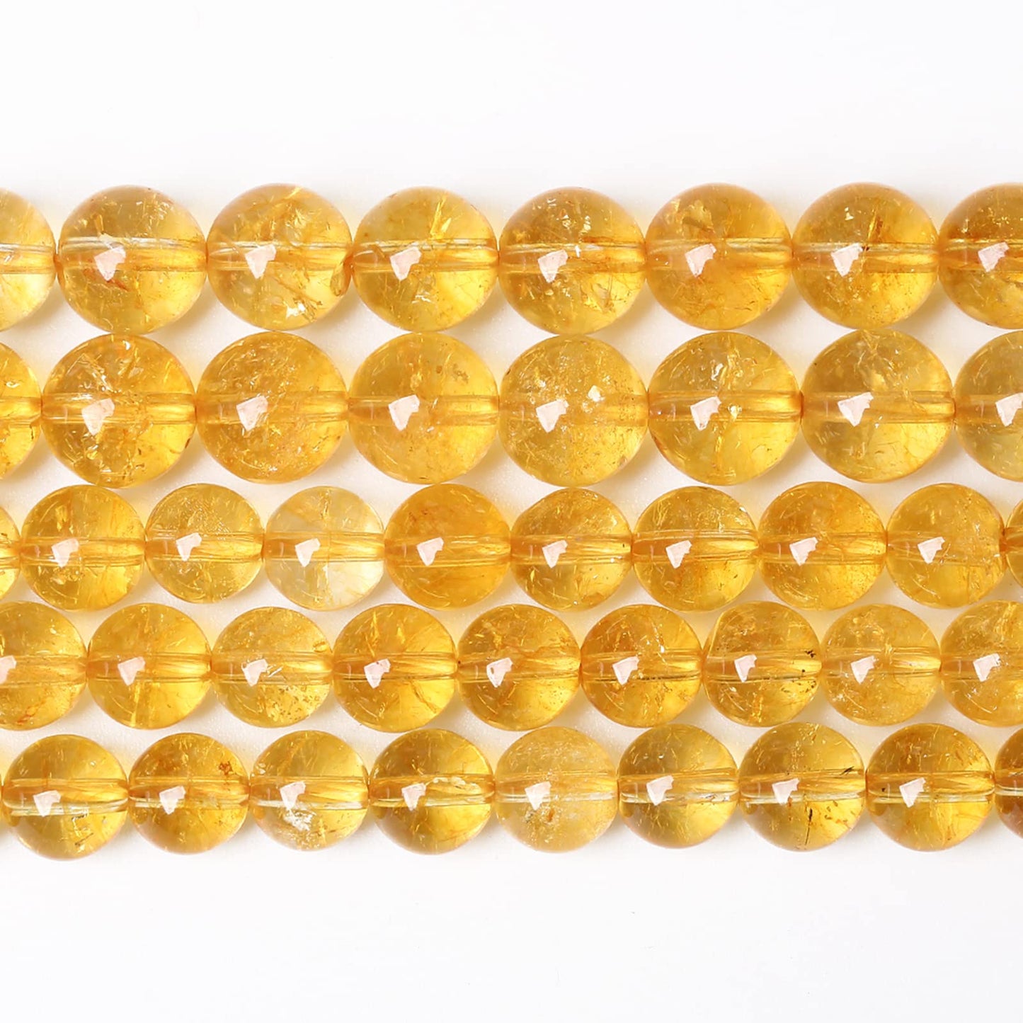 6mm 60Pcs Natural Citrine Beads for Jewelry Making Gemstone Round Loose Beads DIY Bracelet Necklace