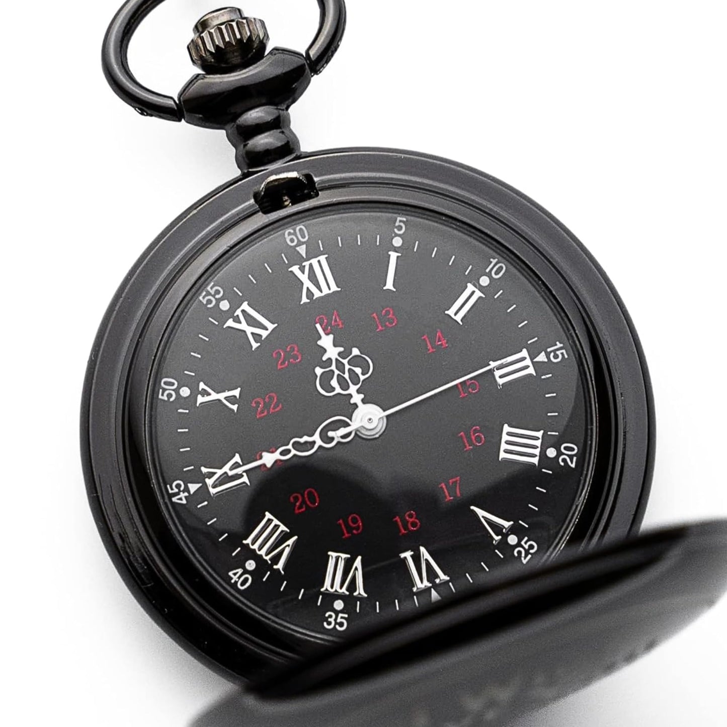 Red Dot Laser Engraving Anniversary Pocket Watch for Husband - Engraved Silver Stainless Steel - Meaningful Keepsake - Boxed and Ready to Give