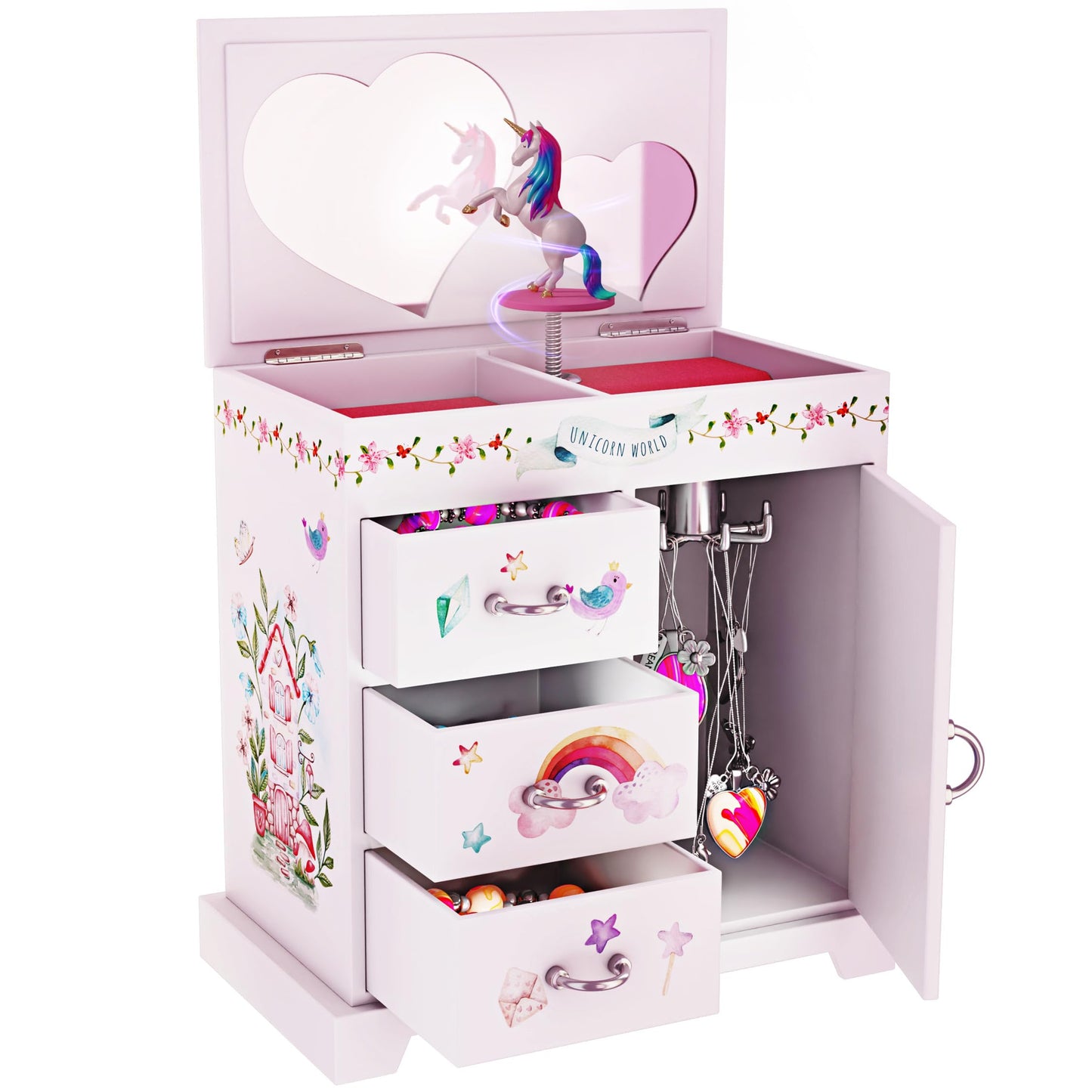 Pretty Me Unicorn Musical Jewelry Box for Kids - Gifts for Girls, Ages 3-8, Best Princess Room Toys Gift for Age 3, 4, 5, 6, 7, 8 Year Old Little Girl - Birthday Present Toy Ideas Music