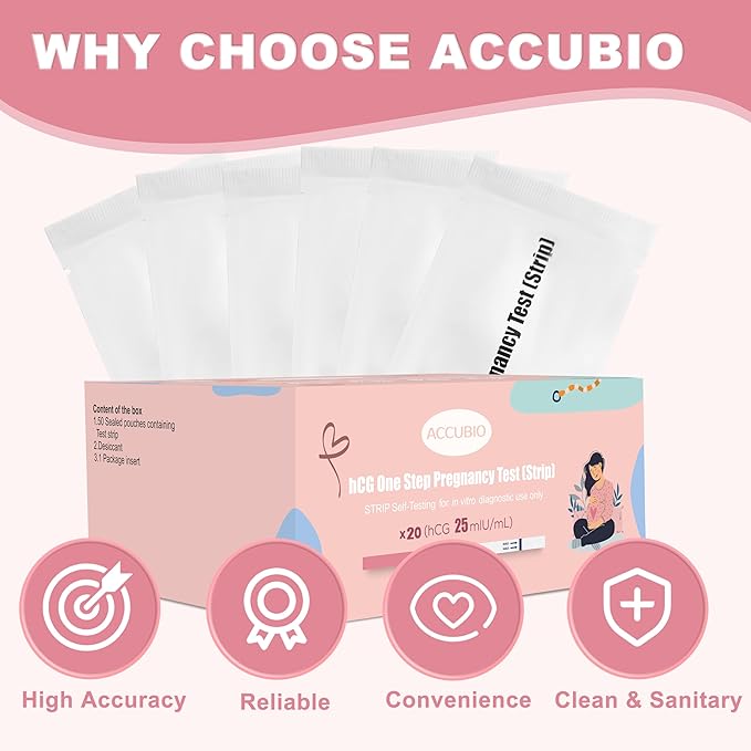 Pregnancy Test Strips with Urine Cups, hCG Detection Home Pregnancy Test, Sensitive & Over 99% Accurate, 20 Count Individually Wrapped, Rapid Prenancy Tests Kit 5mm Wider 25mIU/mL