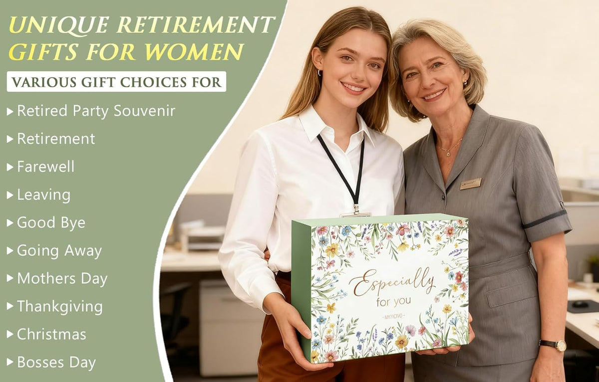 Happy Retirement Gift for Woman 2025, Funny Retirement Gifts for Women Coworkers, Cool Retired Gifts for Retirees Women Boss Teacher Nurse Mom Grandma Friends, Farewell Leaving Gift w/ Canvas Tote Bag