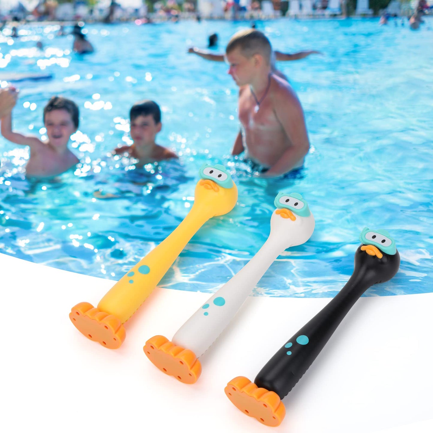 DOADW Summer Pool Toys Underwater Diving Games Dive Sticks Duck 3-Pack
