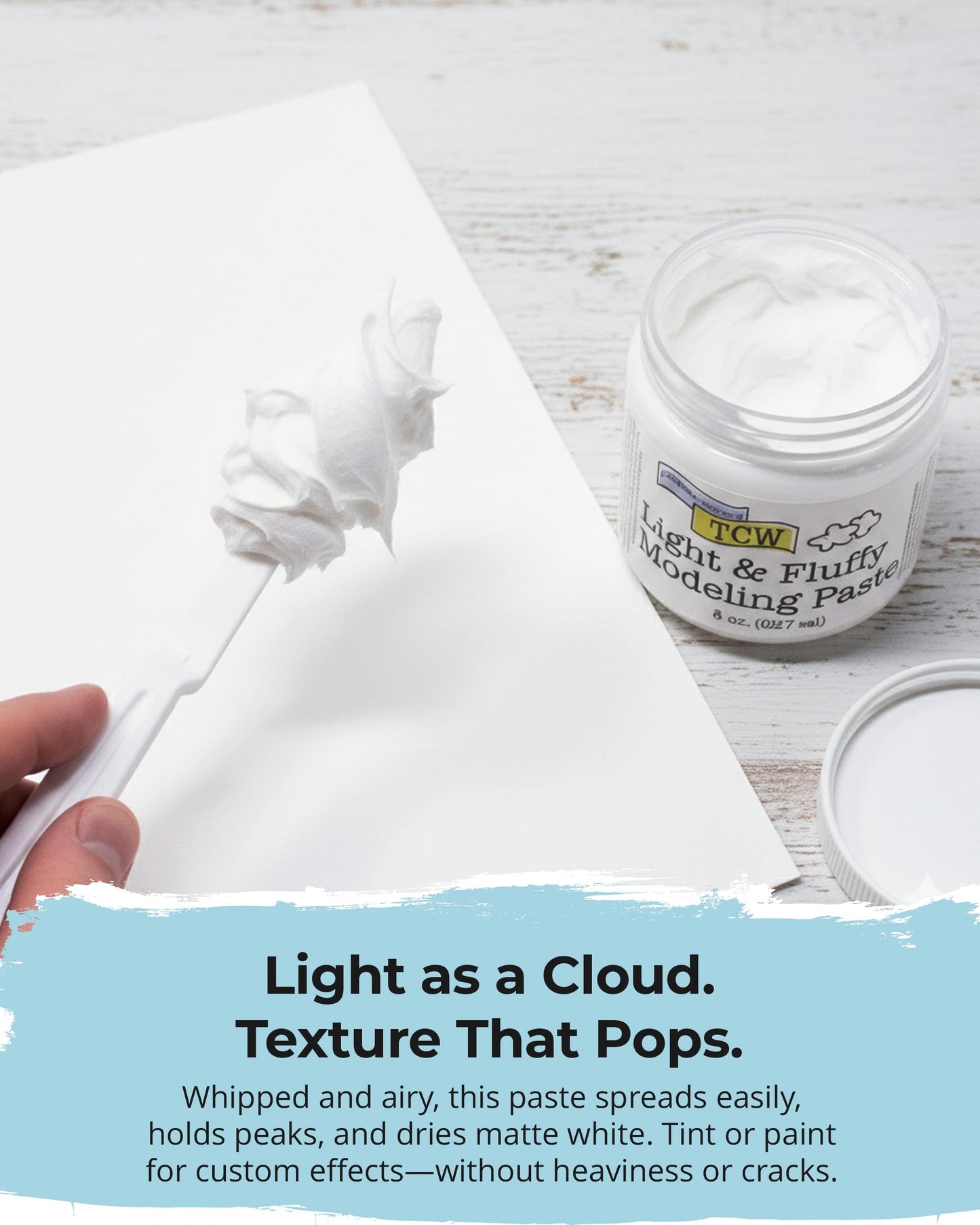 The Crafter's Workshop Modeling Paste for Textured Art - Dimensional Paste for Stenciling, Acrylic Painting - Boutique Quality, 8 oz Jar
