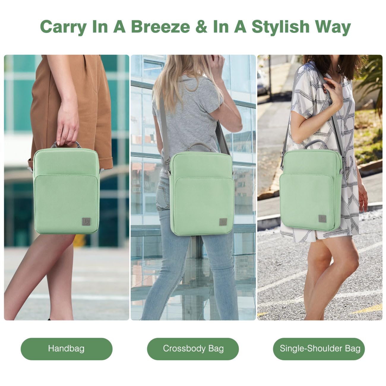 Dadanism 9-11 Inch Tablet Sleeve Bag Carrying Case with Shoulder Strap for iPad (A16) 11", iPad 10th Gen 10.9", iPad Air M4/Pro M5 11", iPad 9/8/7th 10.2", Galaxy Tab A11+ Plus 11", Dark Green