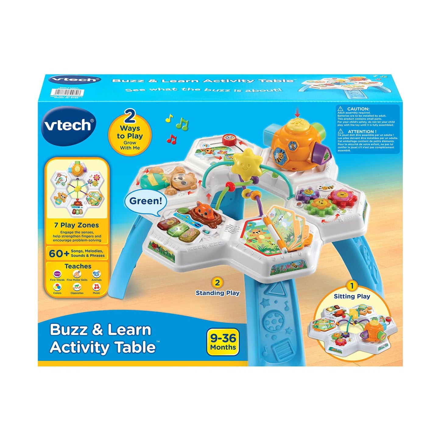 VTech Buzz and Learn Activity Table with Seven Interactive Play Zones, Blue