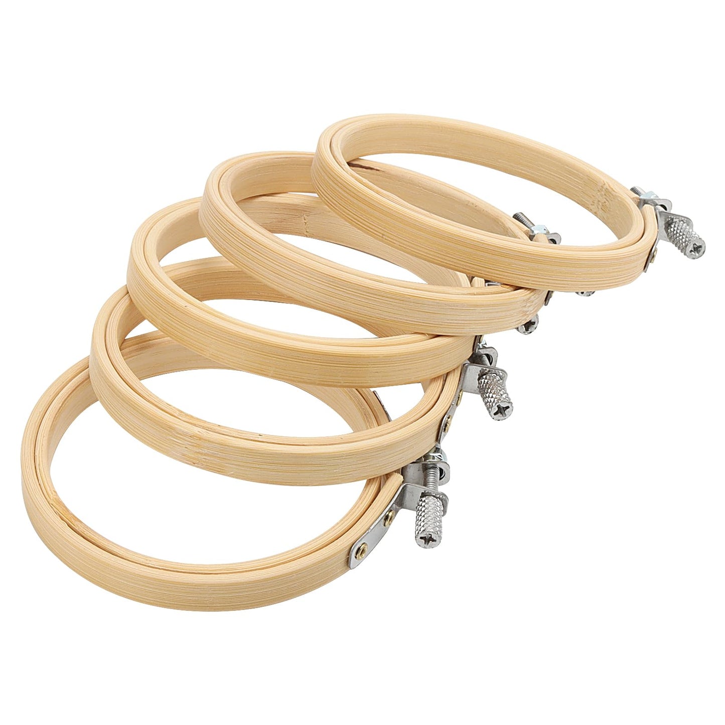 SENJEOK 20Pcs 3 Inch Bamboo Embroidery Hoop, Bamboo Circle Cross Stitch Hoop Ring for Craft Sewing, DIY Project, Decoration