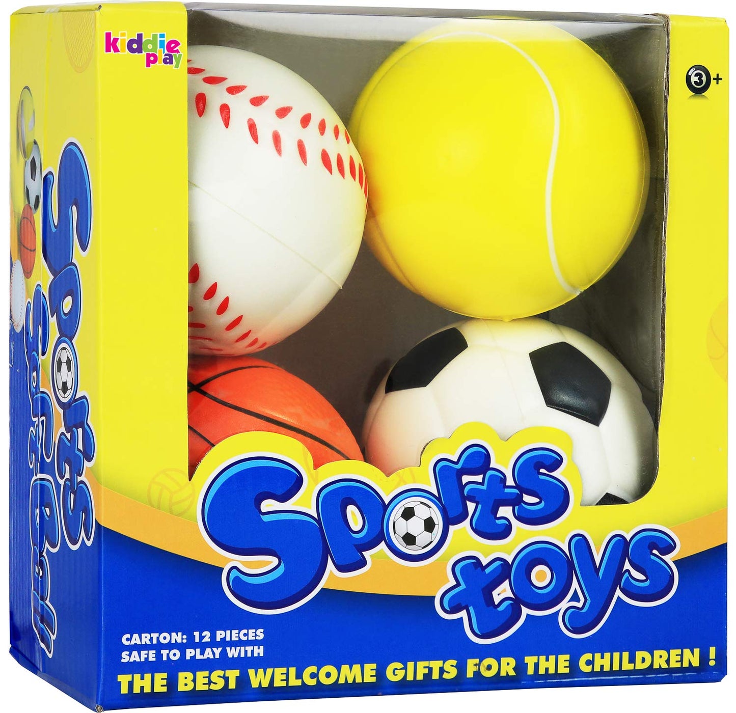 Kiddie Play Set of 4 Foam Balls for Toddlers 4" Soft Soccer Ball for Kids