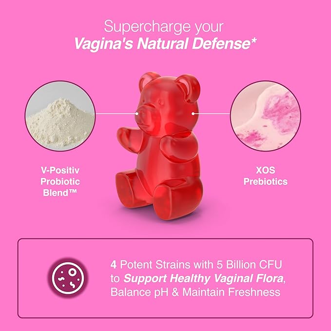 Premium Vaginal Probiotics Gummies – 5 Billion CFUs – pH Balance & Vaginal Health Support – Prebiotics & Digestive Enzymes – Supports Vaginal Flora & Odor Control–Yeast Infection Treatment