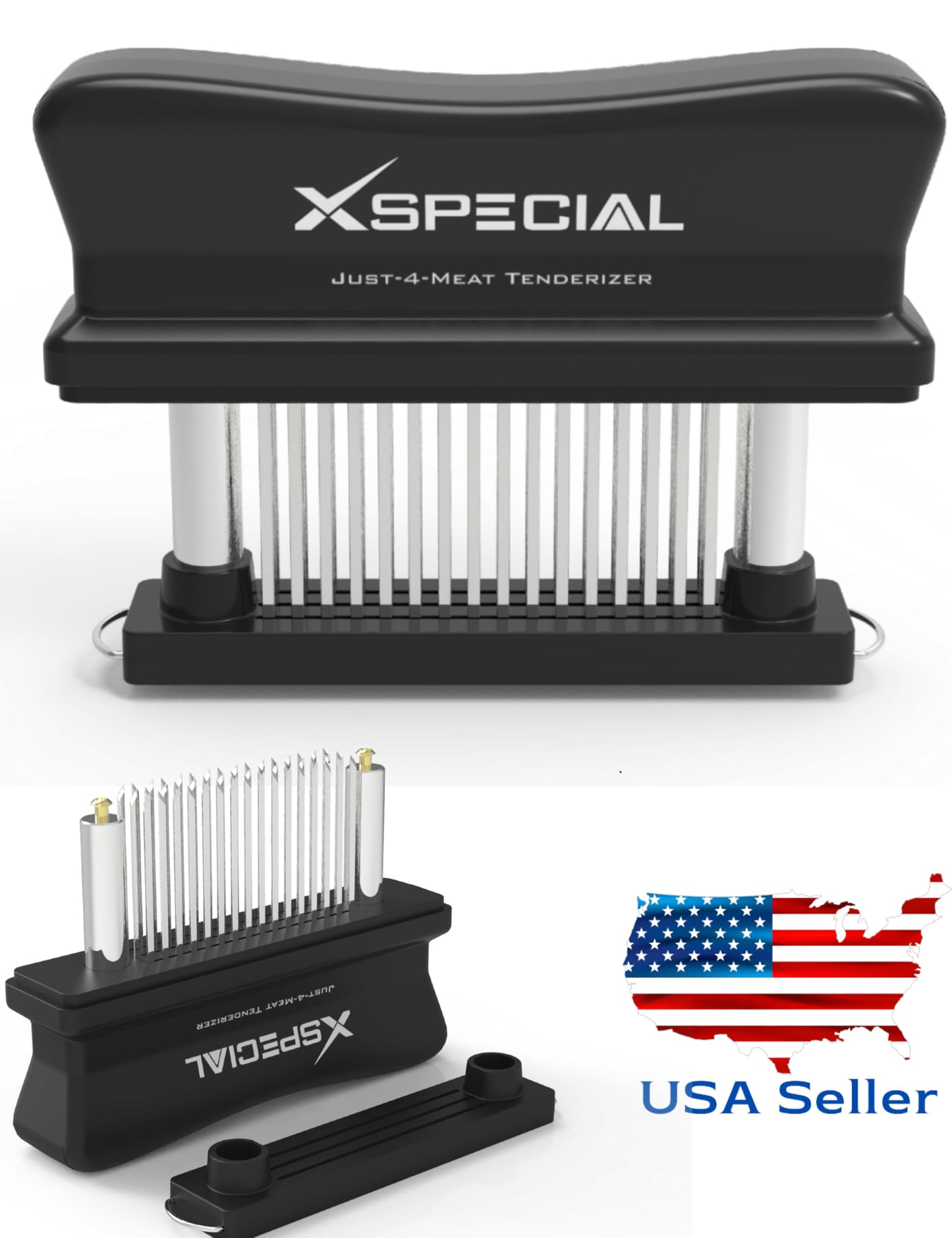 XSpecial Meat Tenderizer Tool 48 Blades Stainless Steel - Kitchen Cooking Gadgets Tools with Ultra Sharp Needle That Makes Steak & Chicken Tender - No More Hammer, Meat Pounder Or Mallet
